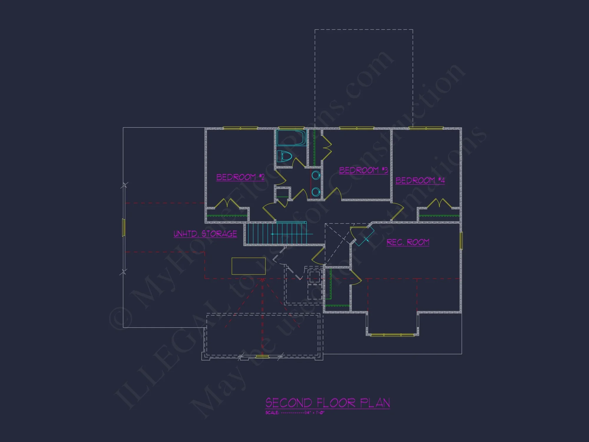 4 Bed, 3.5 Bath Layout
