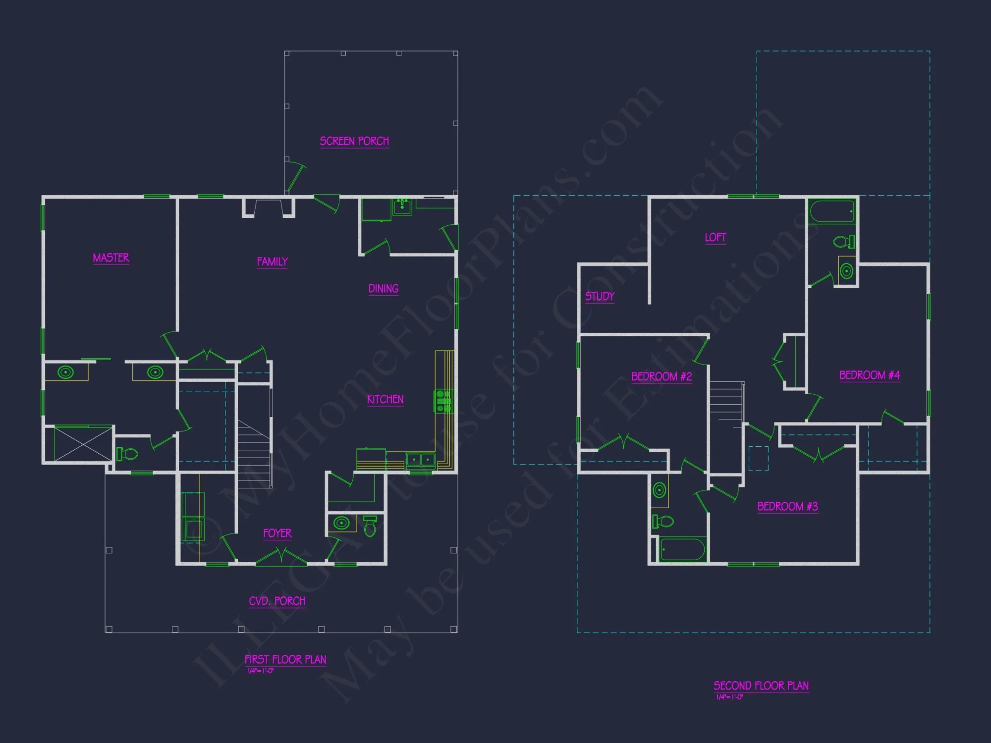 Traditional house Floor Plan with Detailed CAD Designs