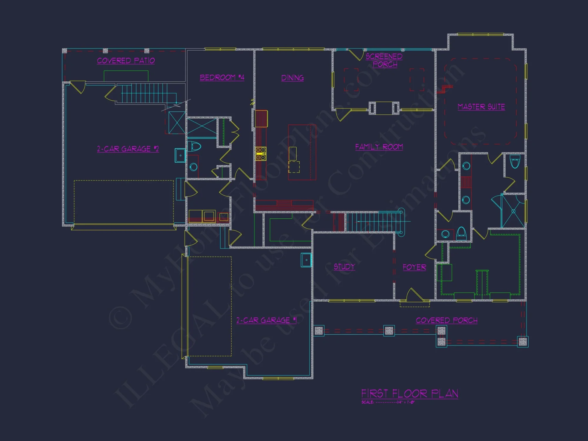 Elegant house Floor Plan with Detailed CAD Designs & Blueprints