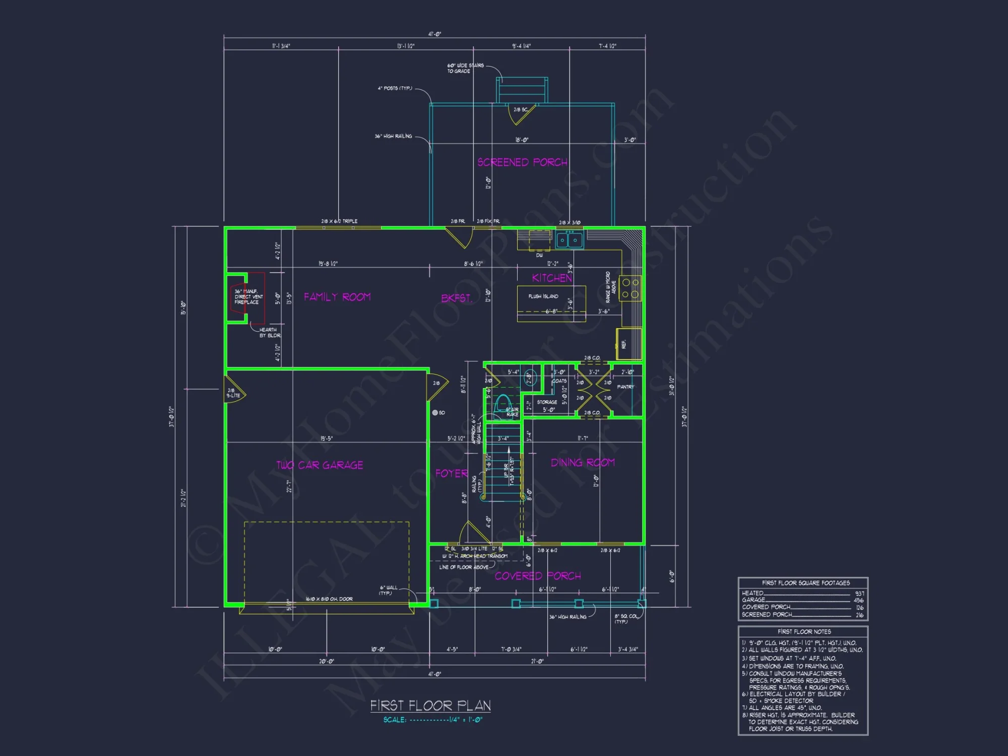 Traditional Craftsman house Plan with Open Floor Plan Design