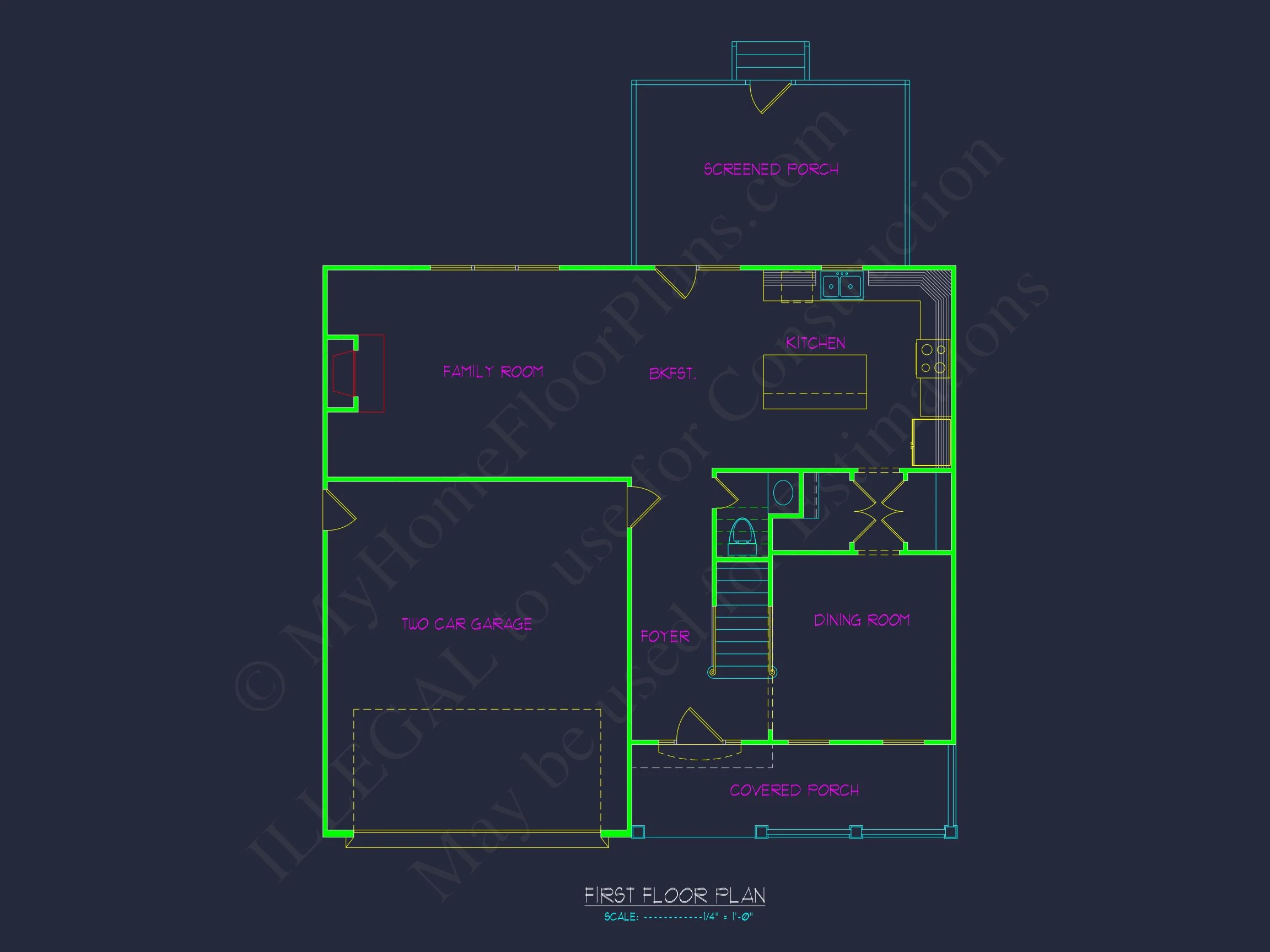 Traditional Craftsman house Plan with Open Floor Plan Design
