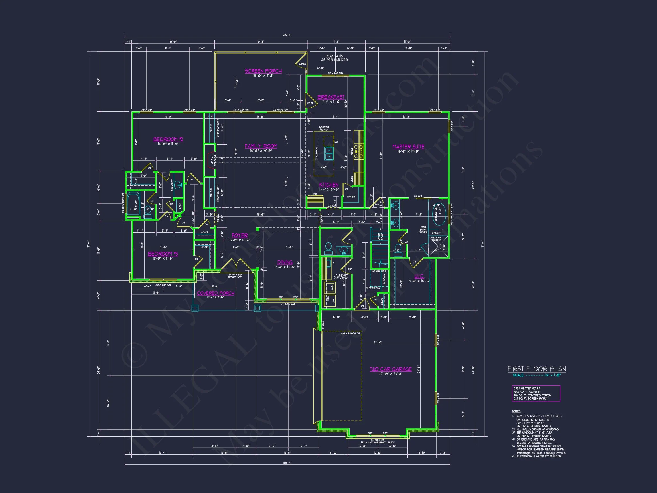 Craftsman house Plan with Detailed Floor Plan and CAD Designs