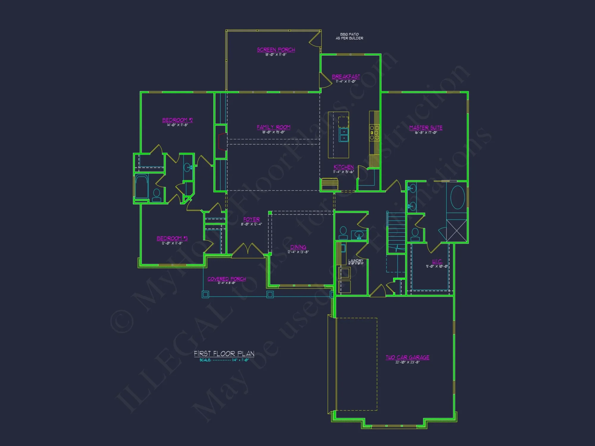 Craftsman house Plan with Detailed Floor Plan and CAD Designs