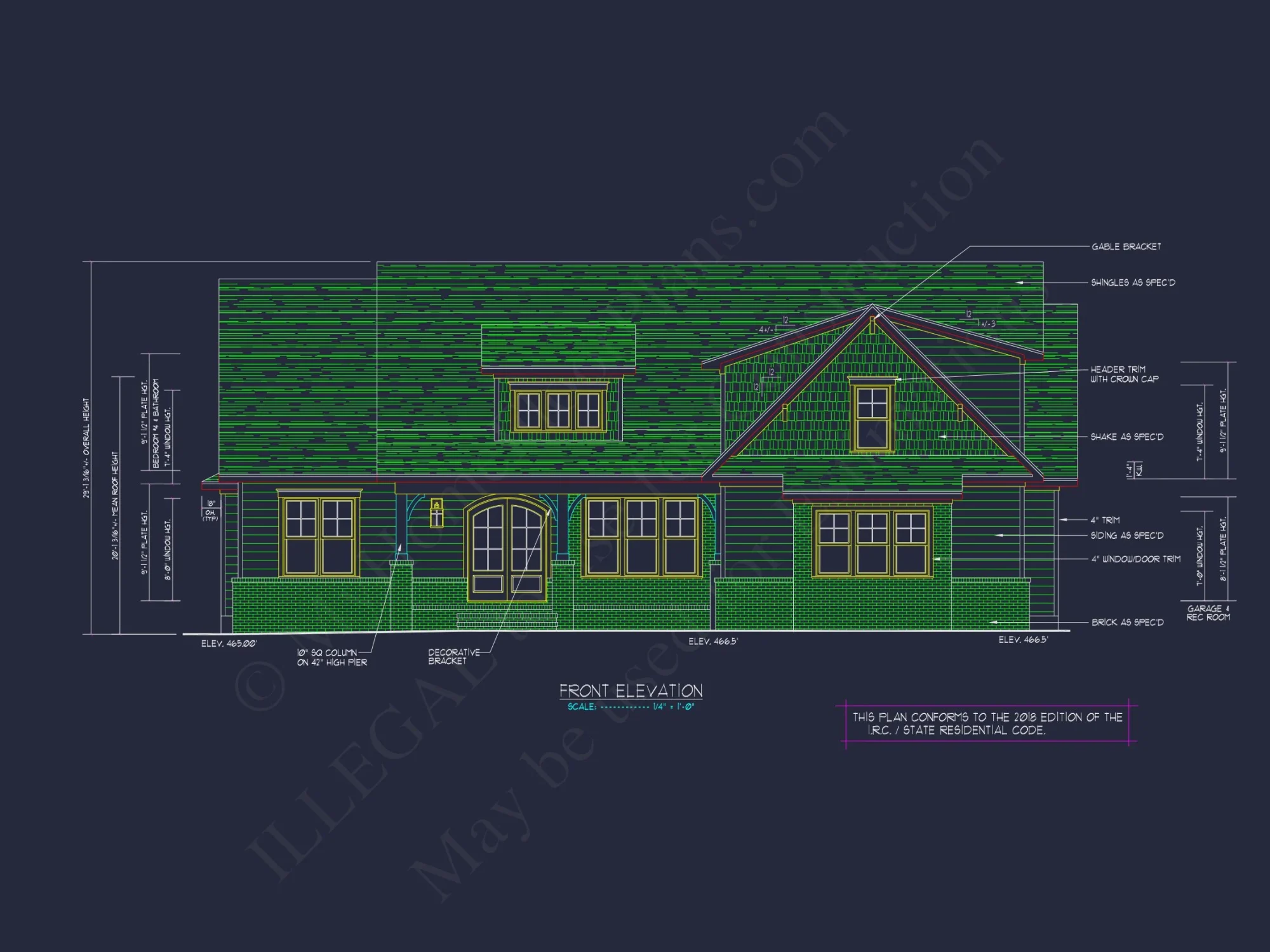 Craftsman house Plan with Detailed Floor Plan and CAD Designs