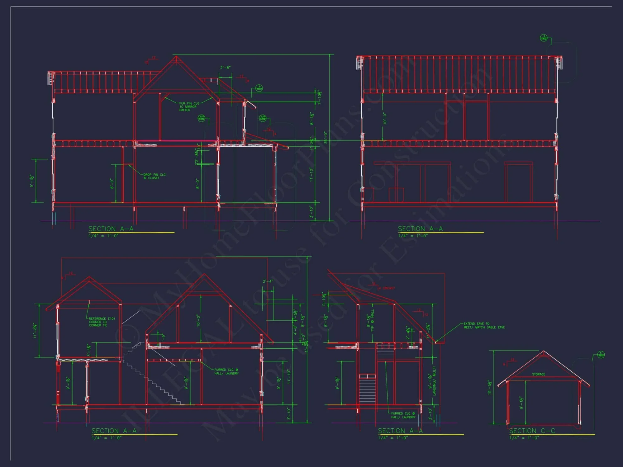 Elegant house Plan with Detailed CAD Blueprint Designs