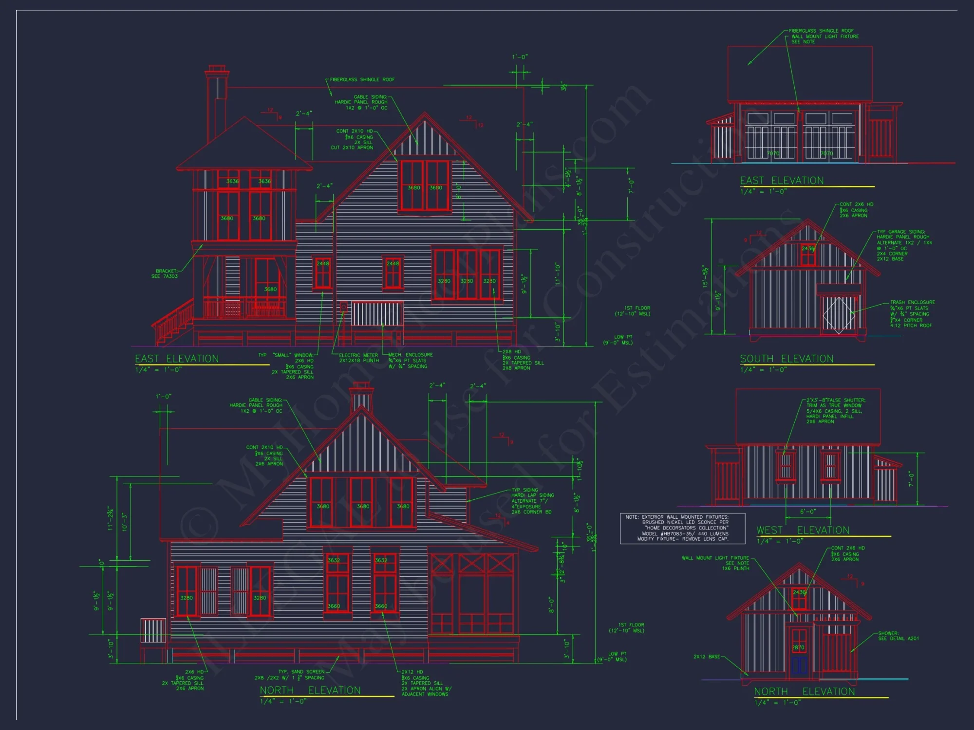 Elegant house Plan with Detailed CAD Blueprint Designs