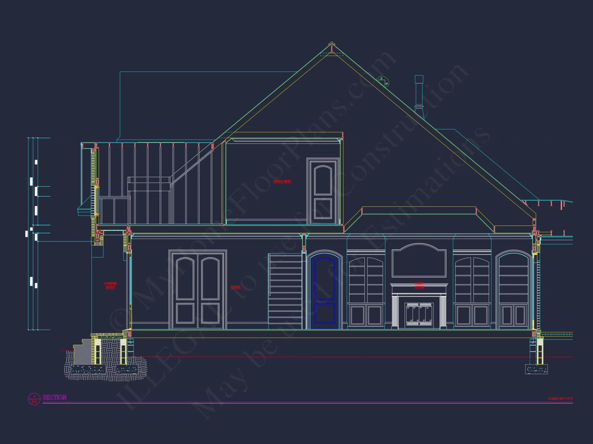 Charming 2-Story house Plan with CAD Blueprint & Open Designs