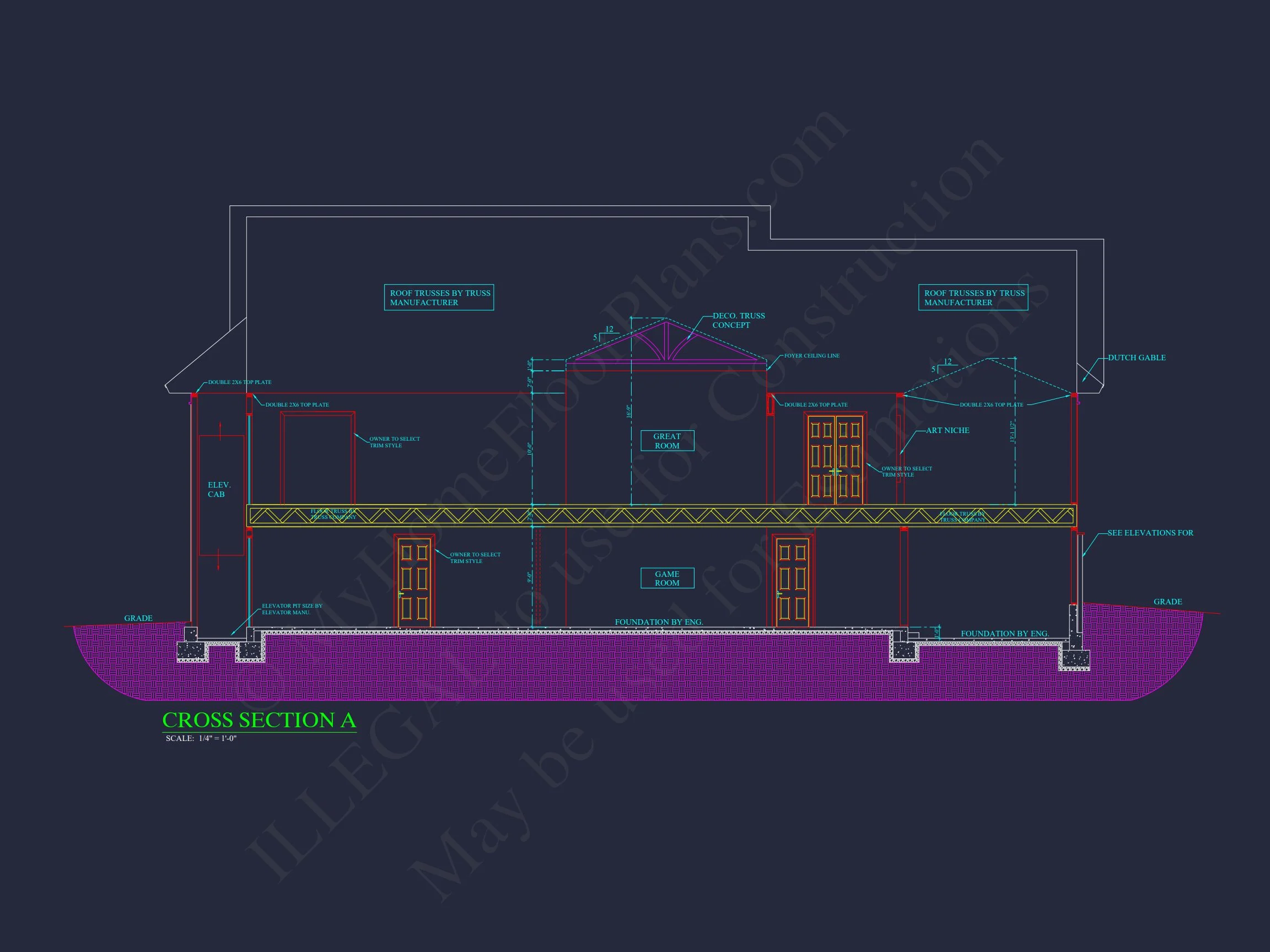 Elegant house Plan with Detailed Floor Blueprint and CAD Designs