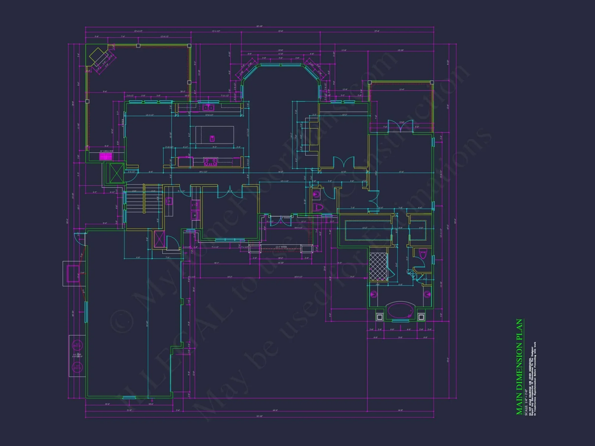 Elegant house Plan with Detailed Floor Blueprint and CAD Designs