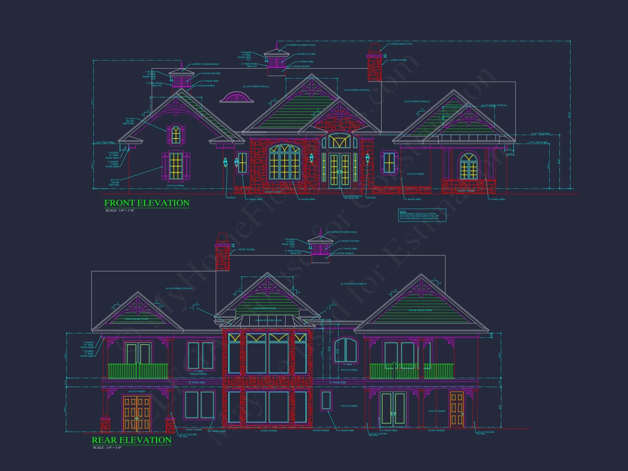 Elegant house Plan with Detailed Floor Blueprint and CAD Designs