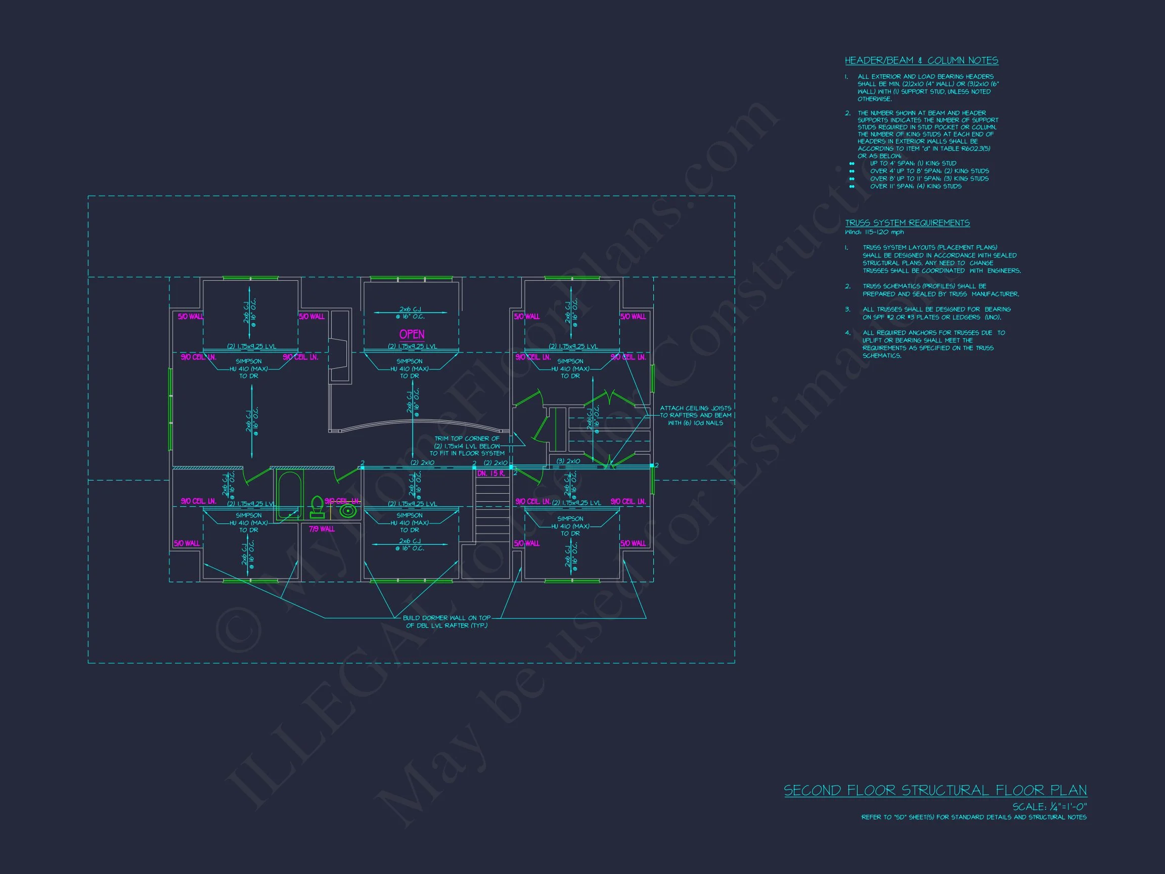 Traditional Craftsman house Plan - Detailed Floor Plan and CAD Design
