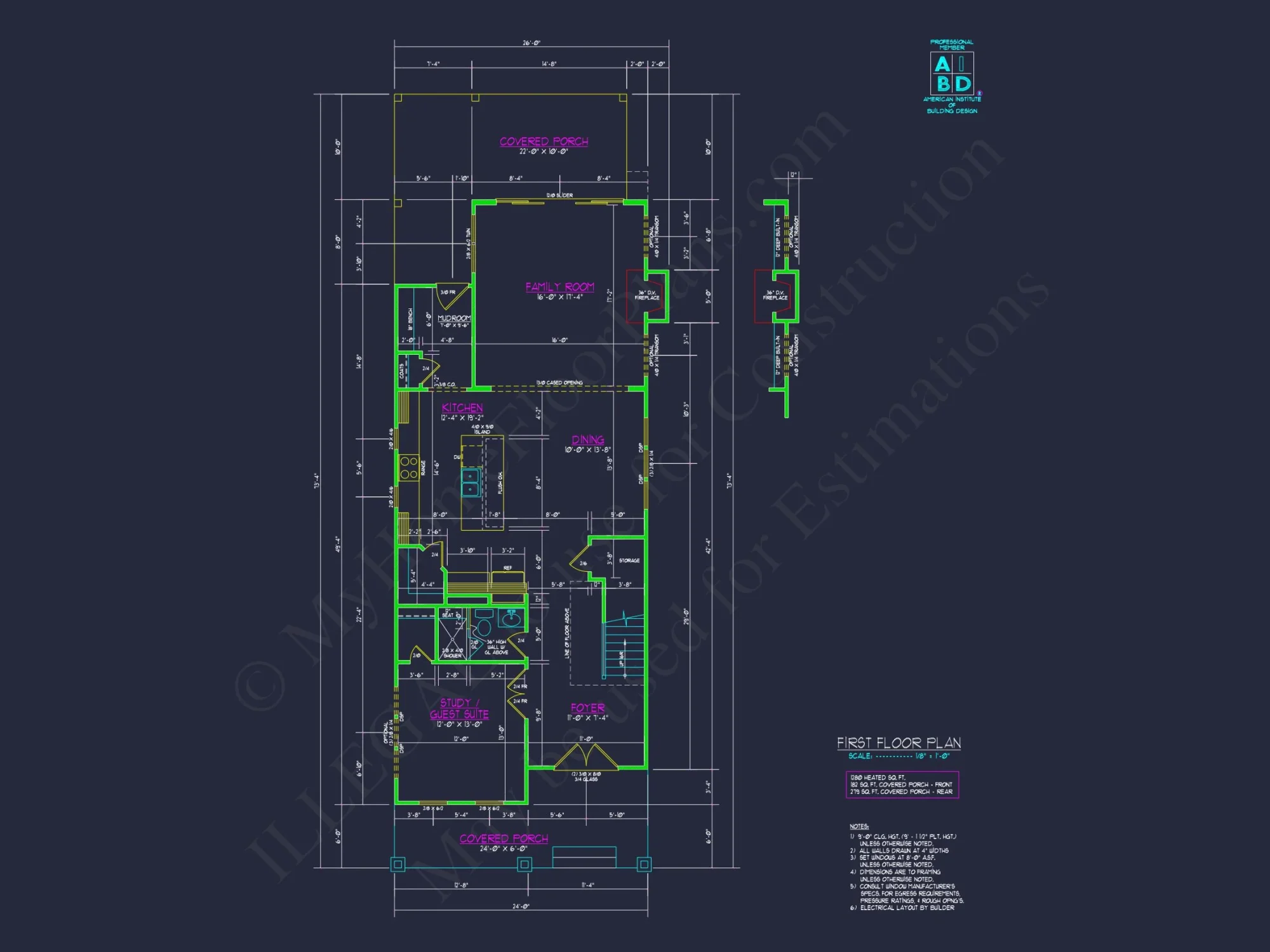 Modern Craftsman house Plan with 2 Floors and Unique Features