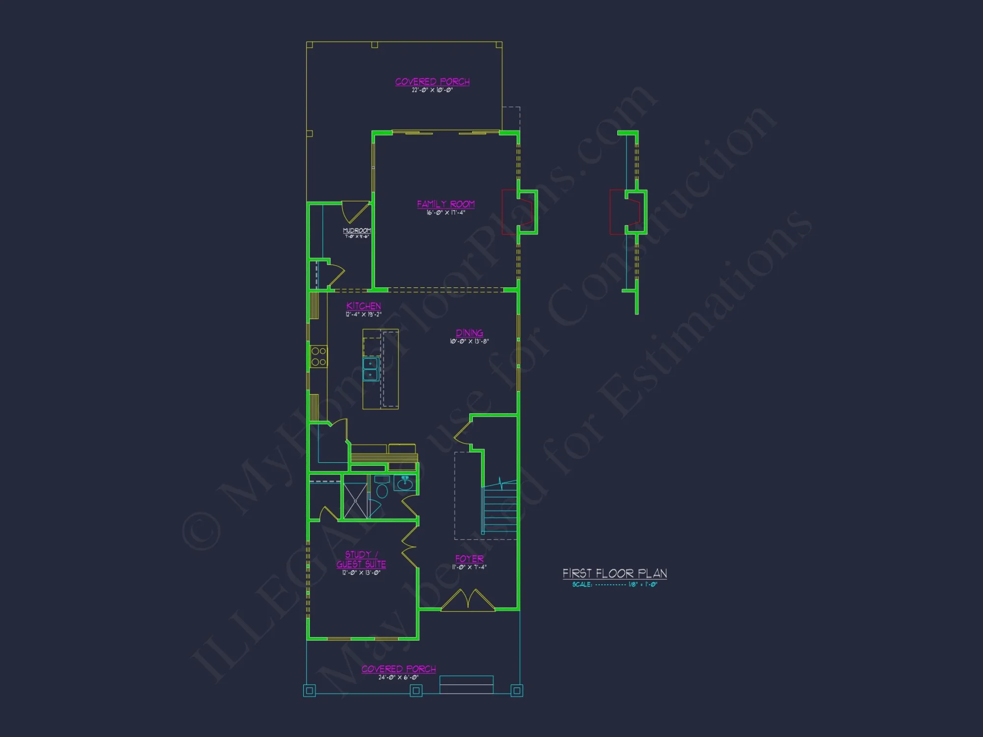 Modern Craftsman house Plan with 2 Floors and Unique Features