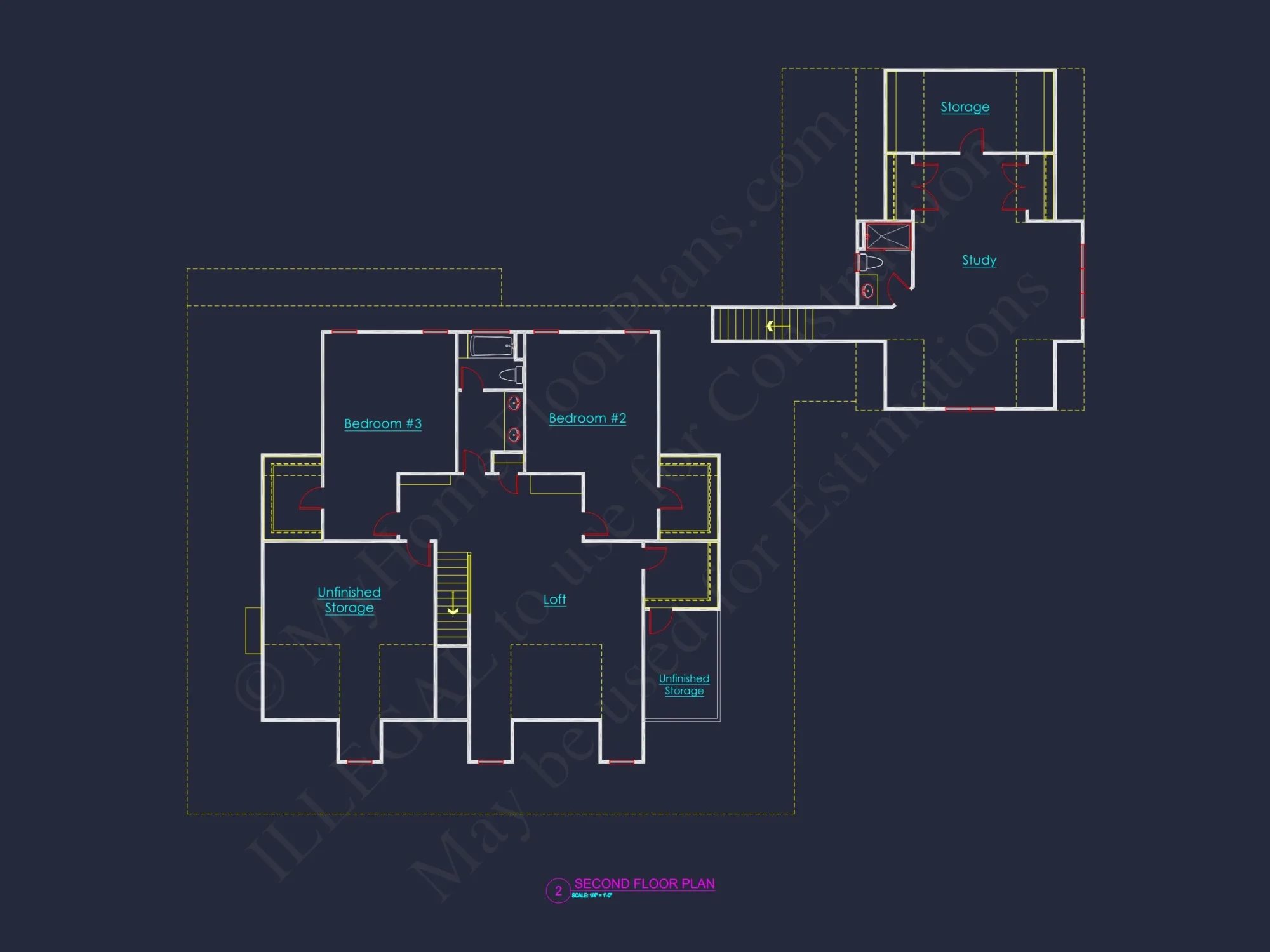 Traditional house Plan with 2 Floors, 3 Bedrooms, and CAD Designs