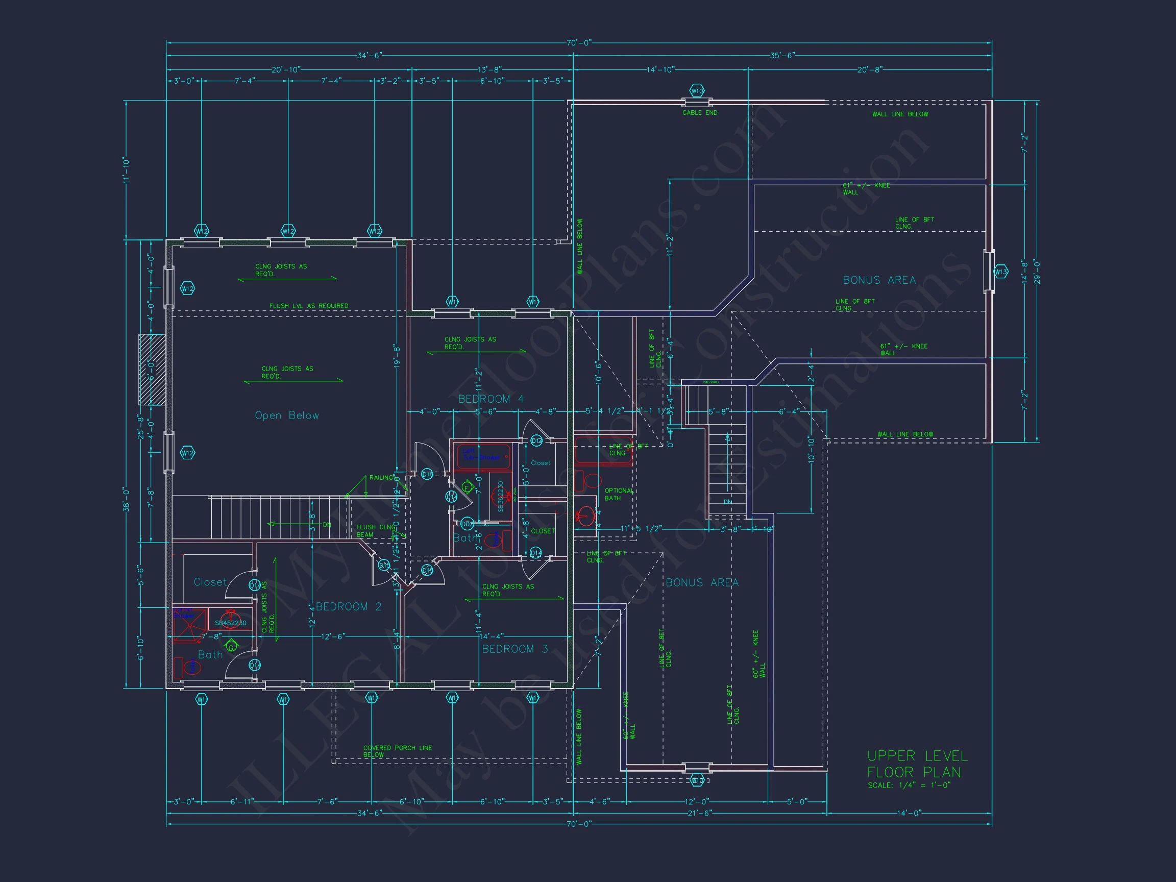 19-1680 HOUSE PLAN - Beautiful Craftsman Floor Plan with Bonus Room and Workshop 8 Beautiful Craftsman Floor Plan with Bonus Room and Workshop