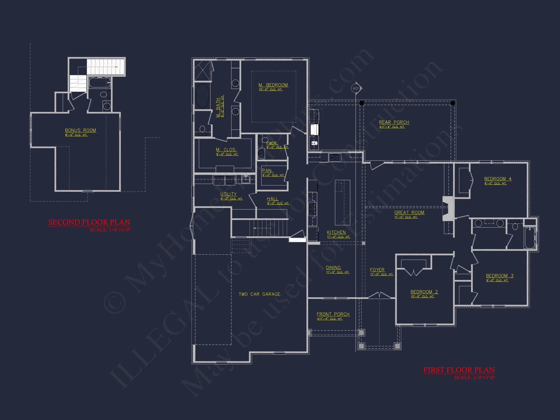 Traditional Craftsman house Plan with Bonus Room and Vaulted Ceilings