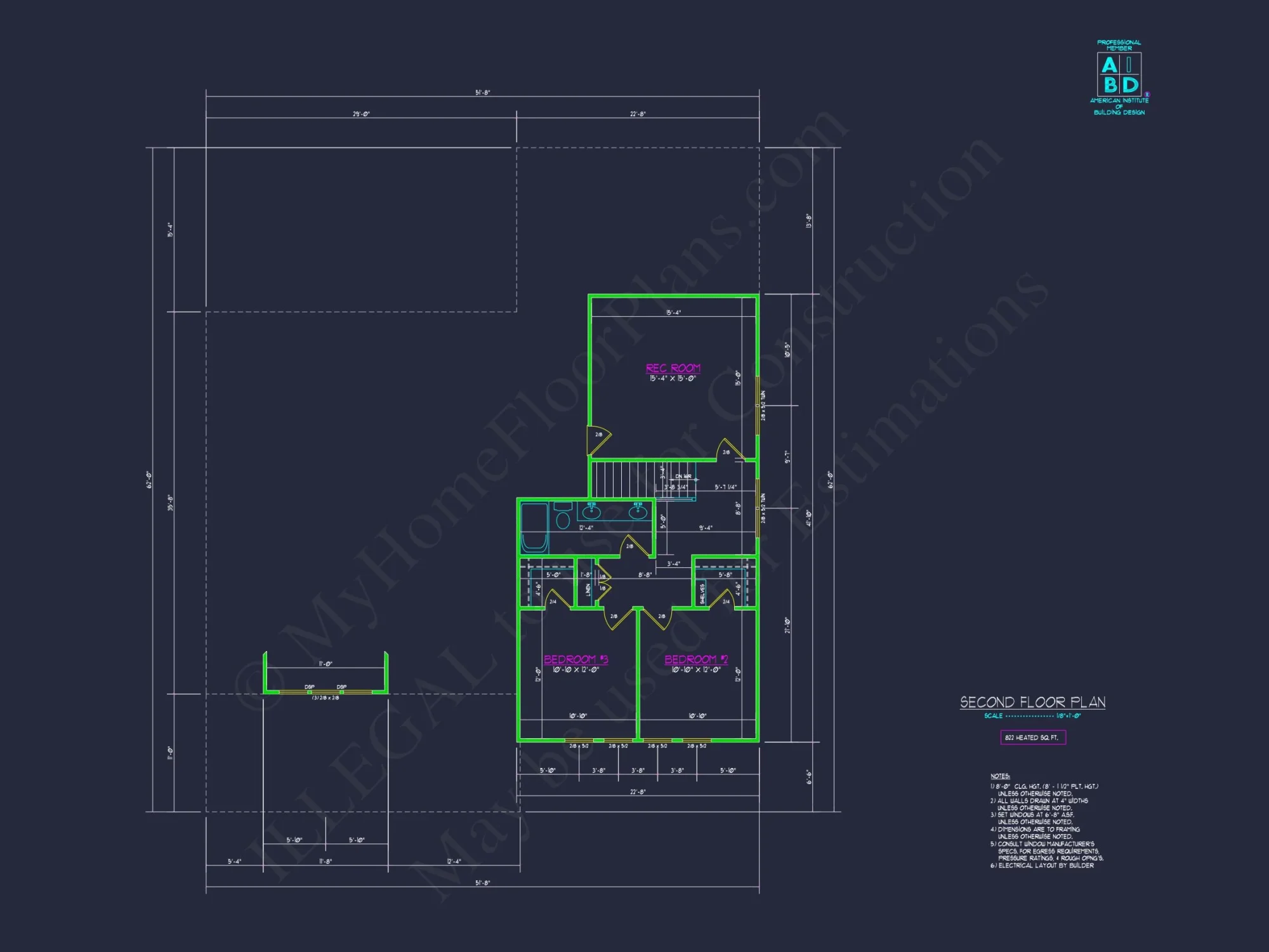 Modern Craftsman house Plan with Detailed CAD Blueprints