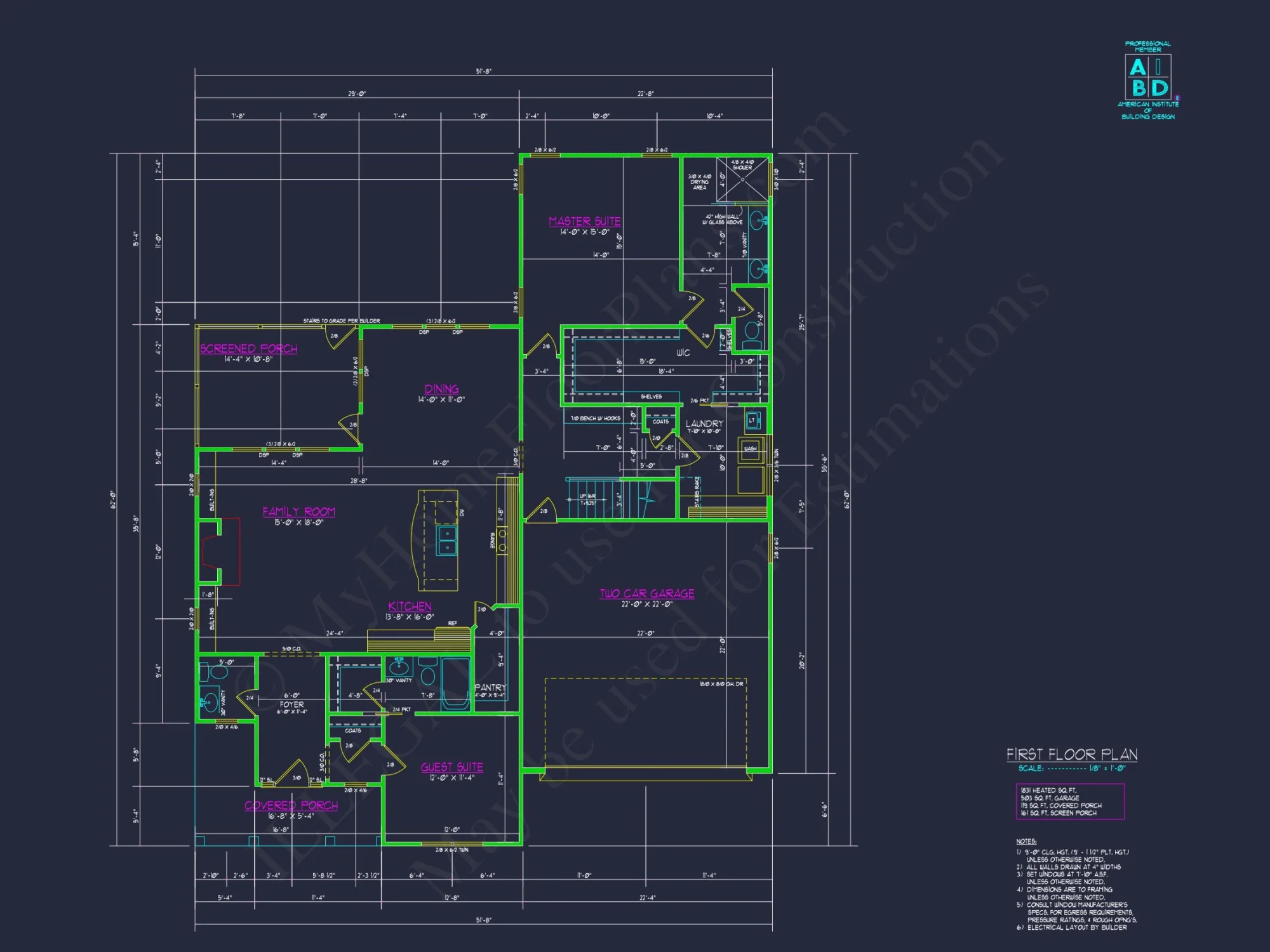 Modern Craftsman house Plan with Detailed CAD Blueprints