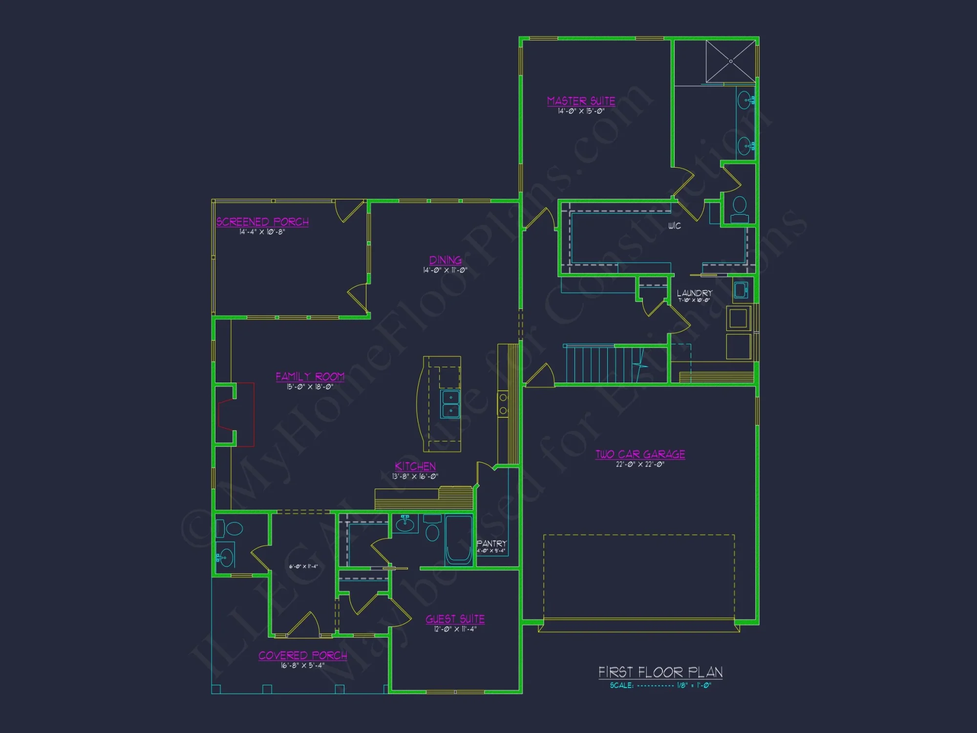 Modern Craftsman house Plan with Detailed CAD Blueprints