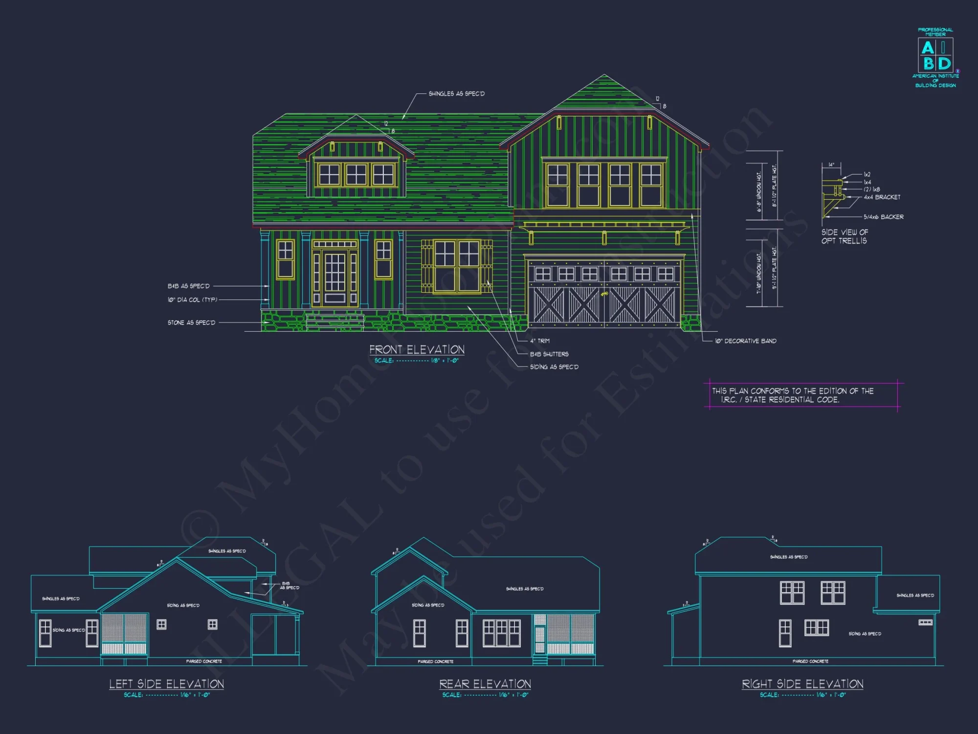 Modern Craftsman house Plan with Detailed CAD Blueprints