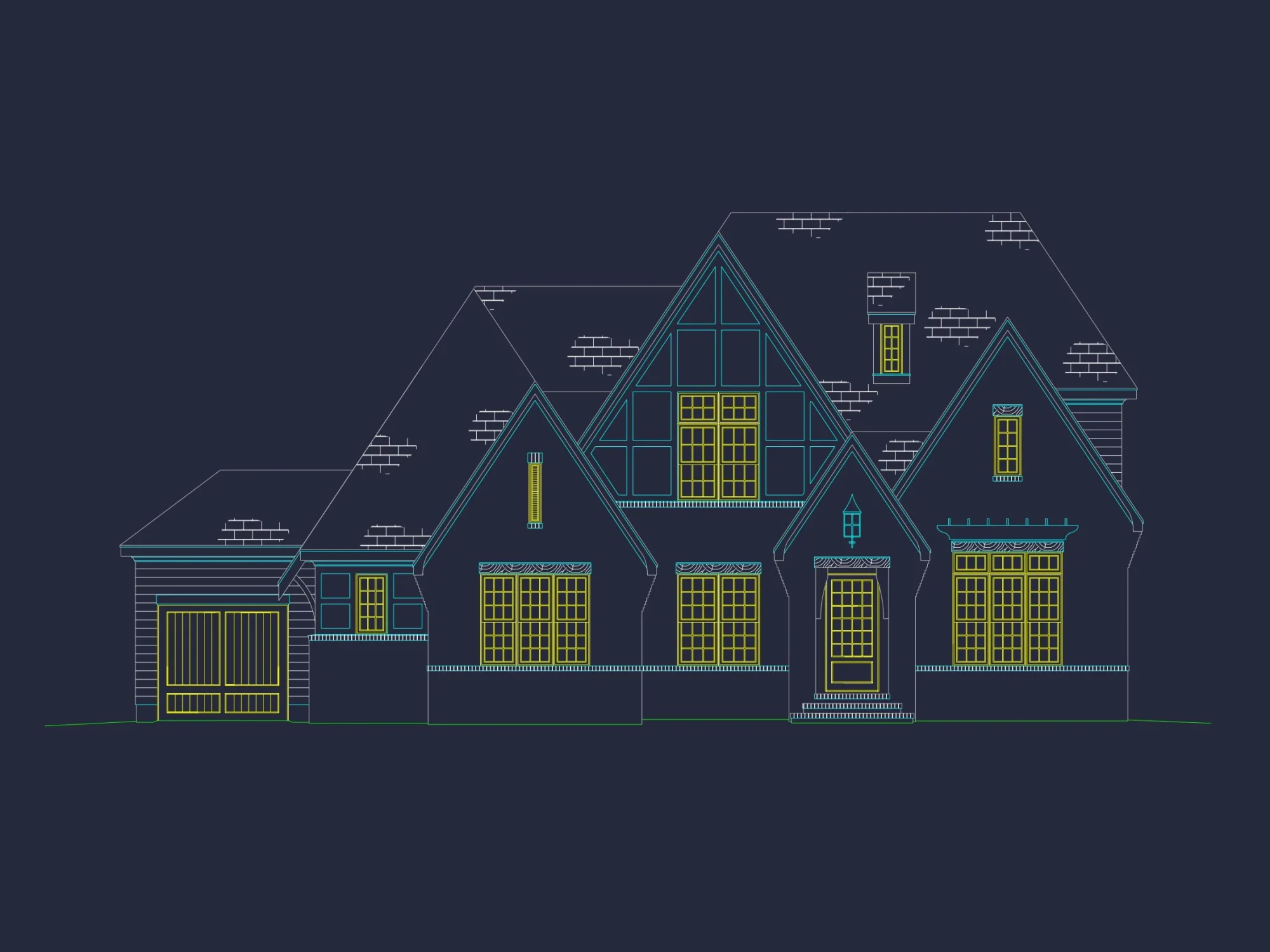 Charming 2-Story house Plan with Spacious Floor Plan and Modern Designs