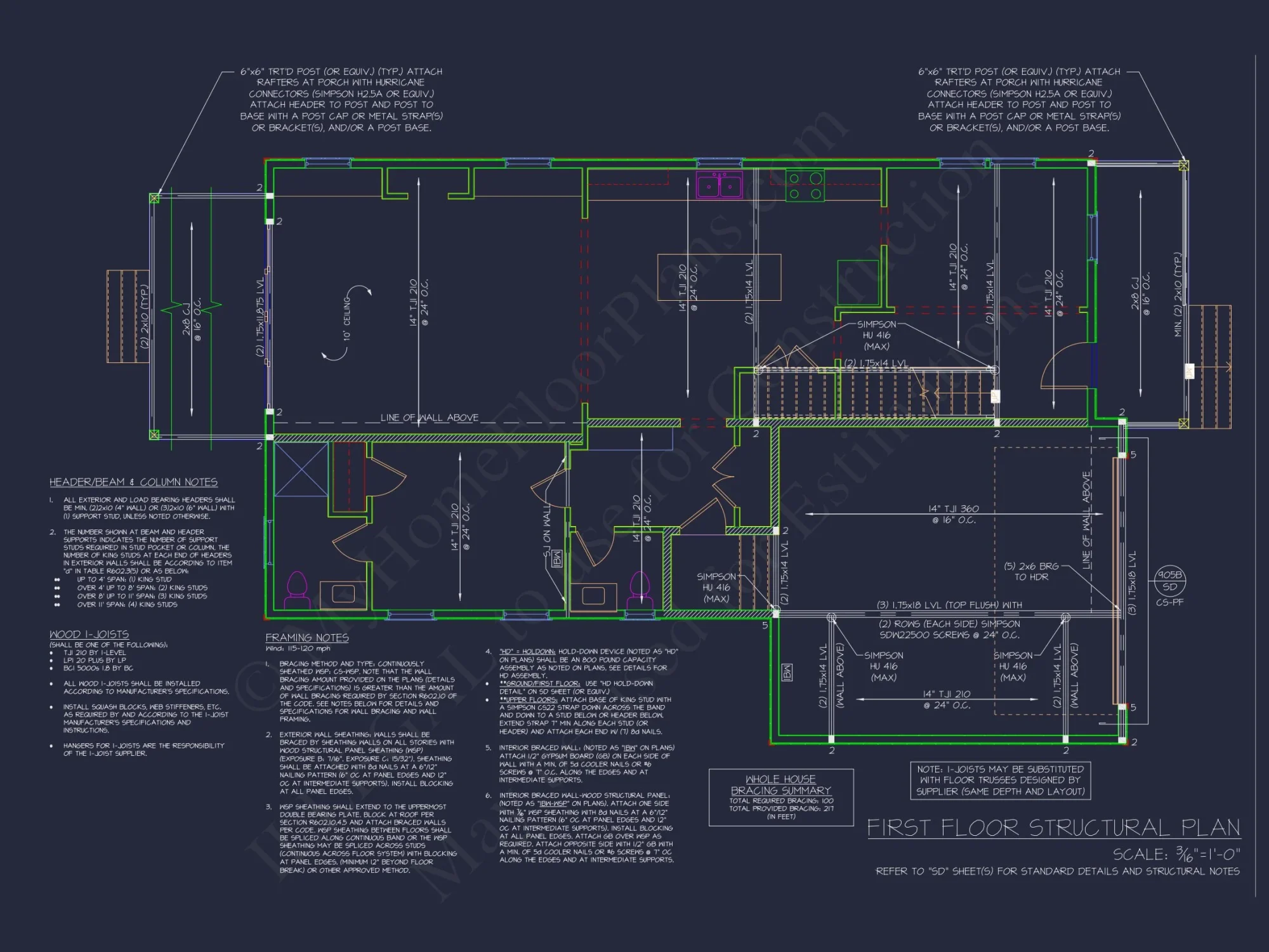 Modern Craftsman house Plan with Detailed Floor Designs