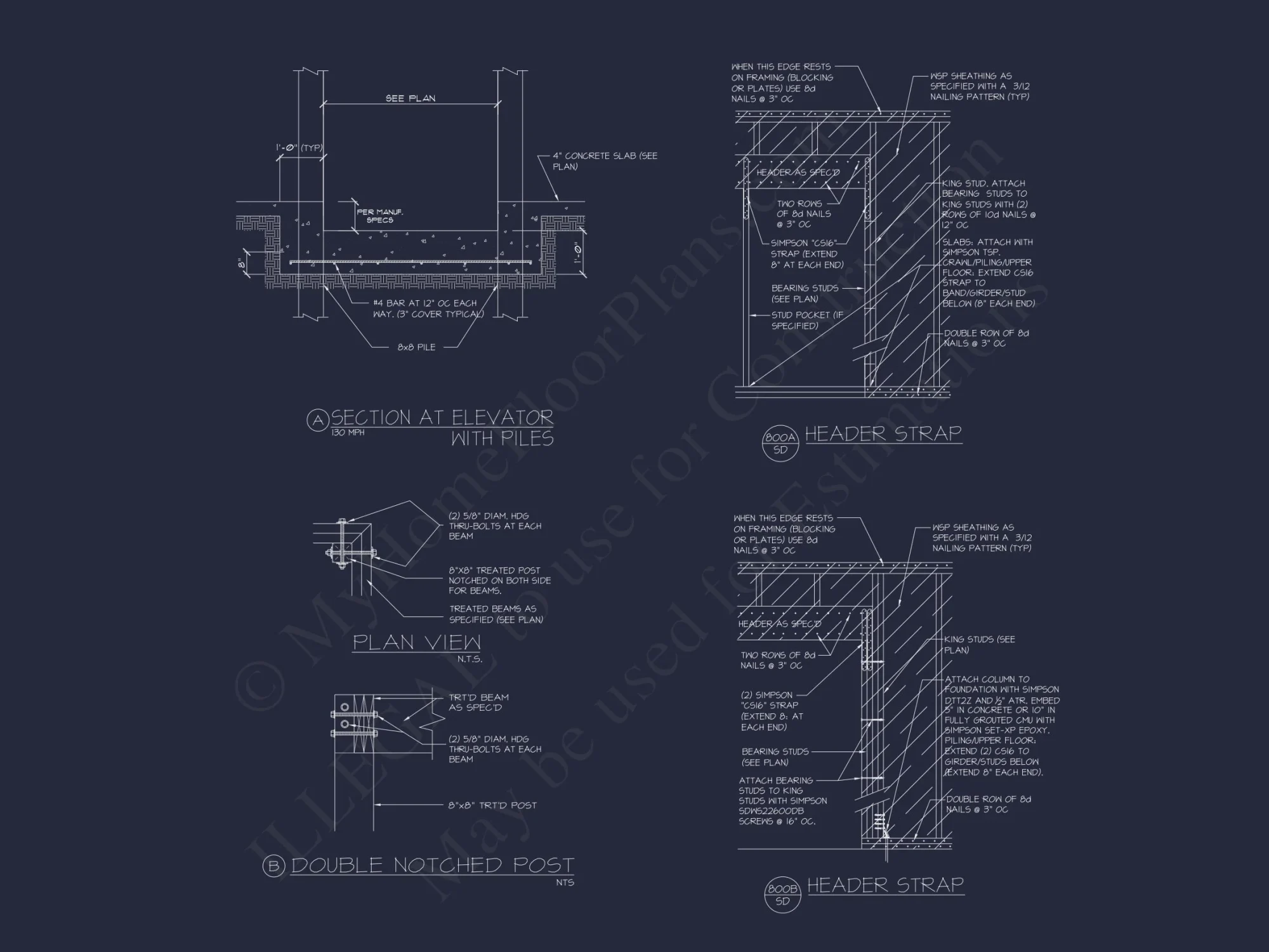 Modern Coastal house Plan with 3 Floors & CAD Designs