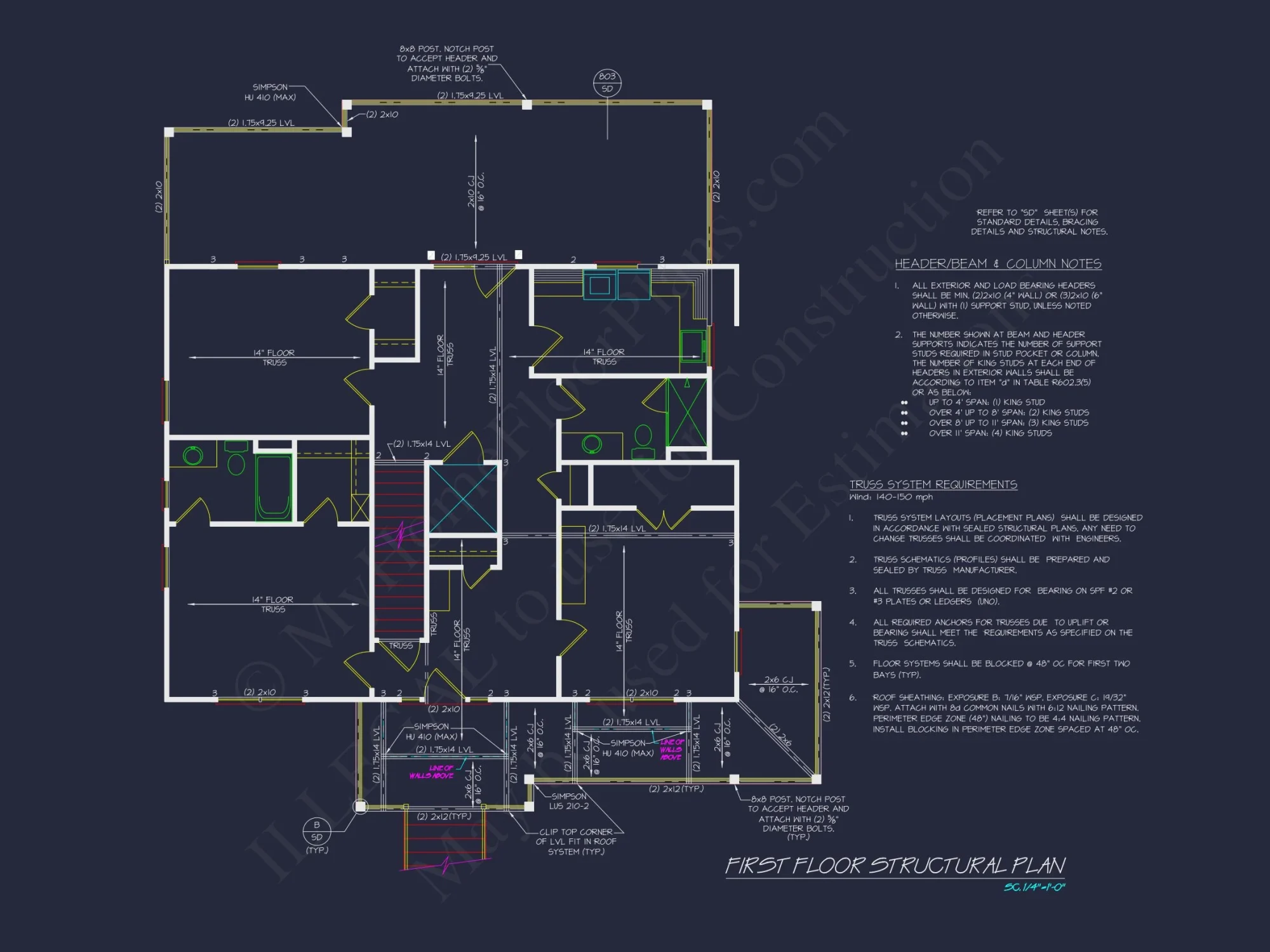 Modern Coastal house Plan with 3 Floors & CAD Designs