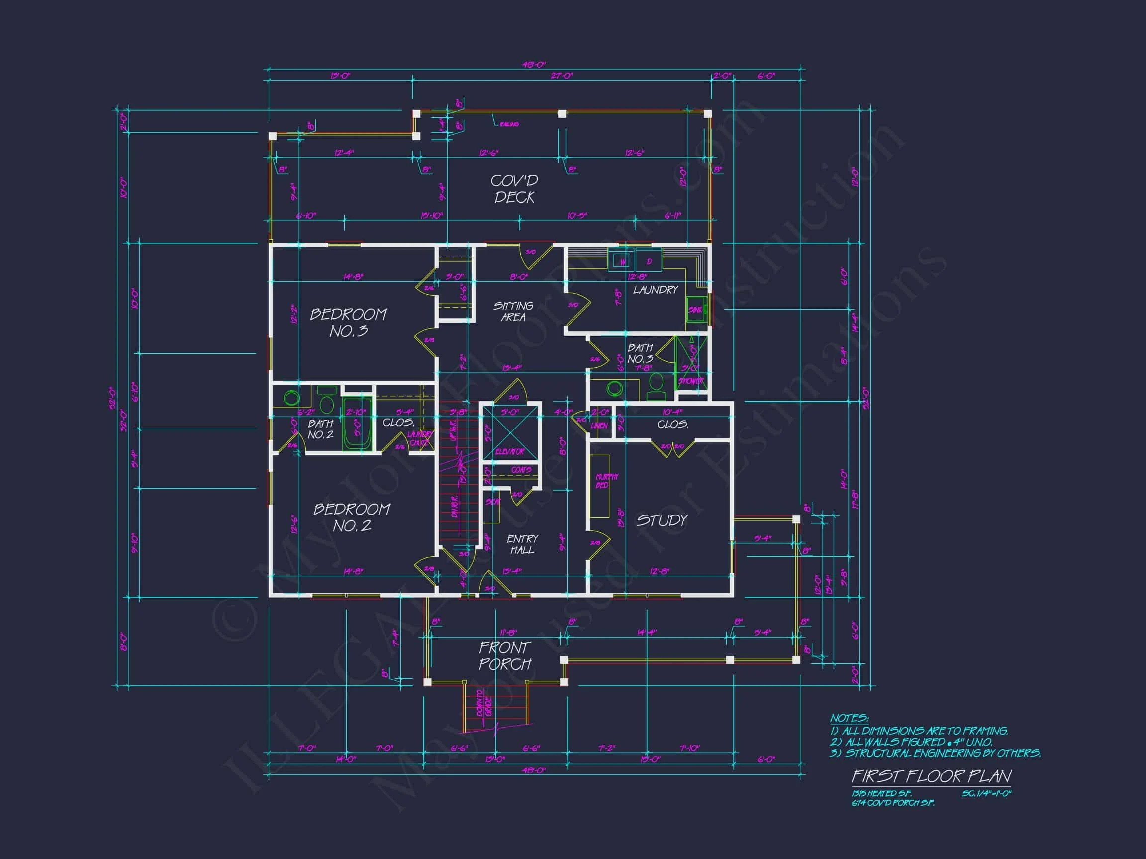19-1461 HOUSE PLAN - Modern Coastal House Plan with 3 Floors & CAD Designs 14 Modern Coastal house Plan with 3 Floors & CAD Designs