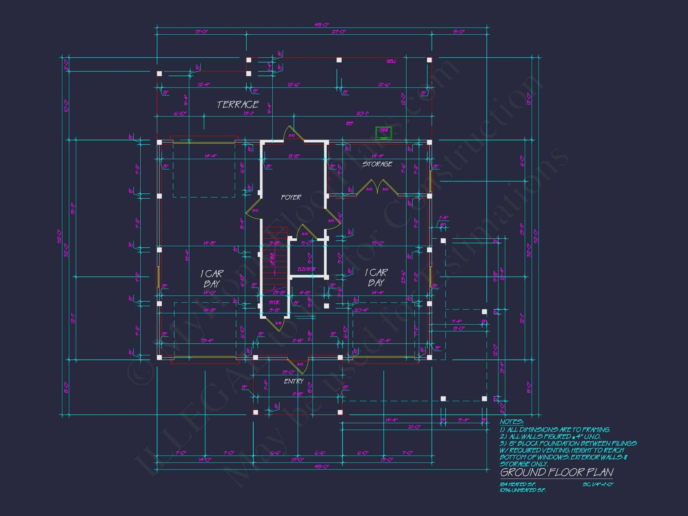 19-1461 HOUSE PLAN - Modern Coastal House Plan with 3 Floors & CAD Designs 13 Modern Coastal house Plan with 3 Floors & CAD Designs
