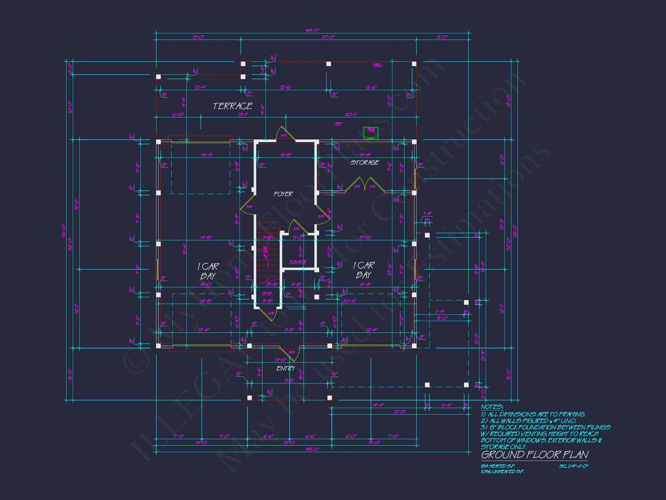 19-1461 HOUSE PLAN - Modern Coastal House Plan with 3 Floors & CAD Designs 12 Modern Coastal house Plan with 3 Floors & CAD Designs