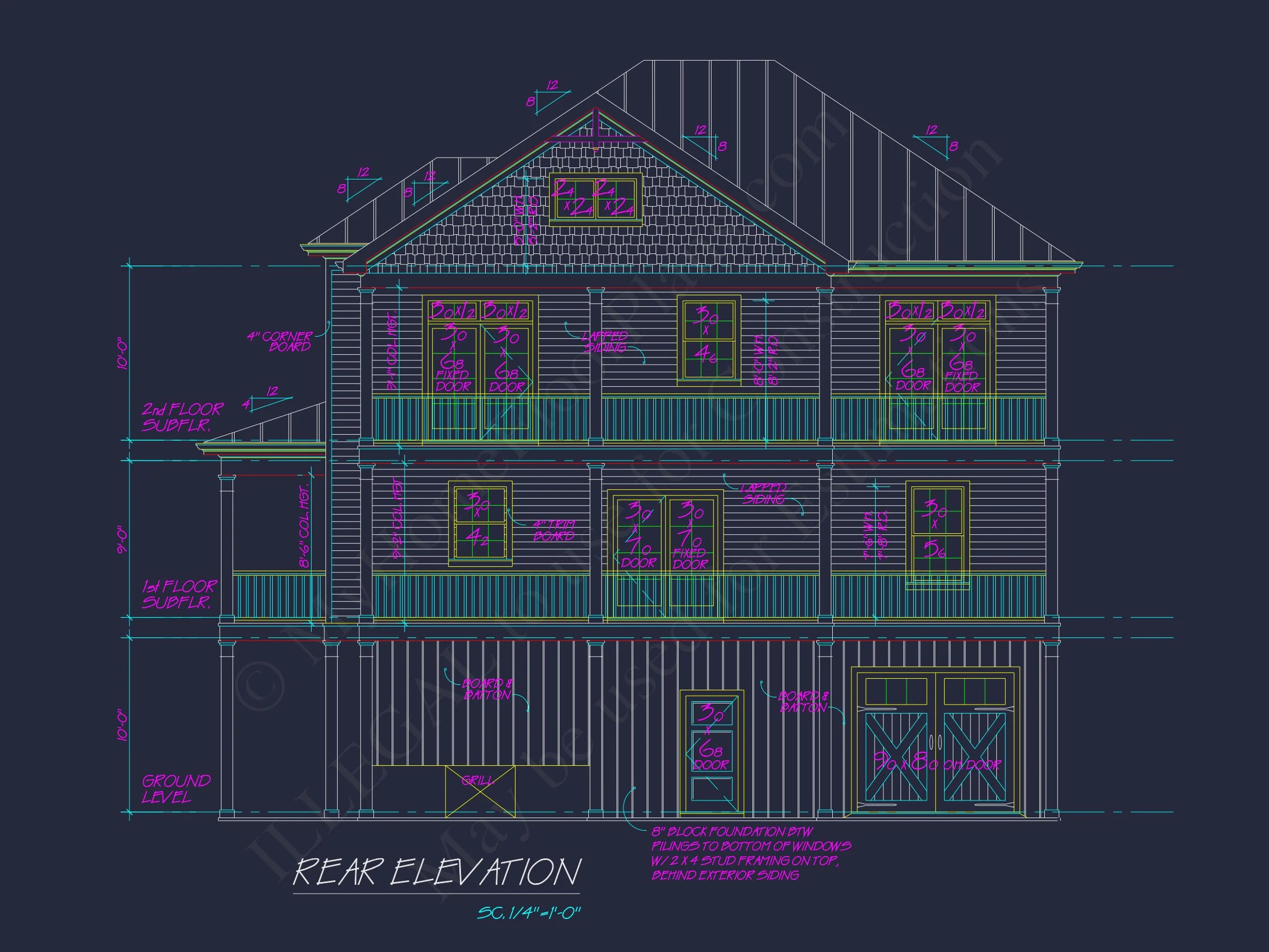 19-1461 HOUSE PLAN - Modern Coastal House Plan with 3 Floors & CAD Designs 8 Modern Coastal house Plan with 3 Floors & CAD Designs