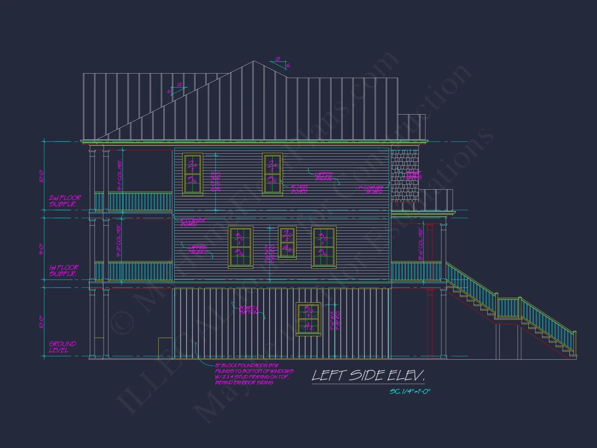 Modern Coastal house Plan with 3 Floors & CAD Designs