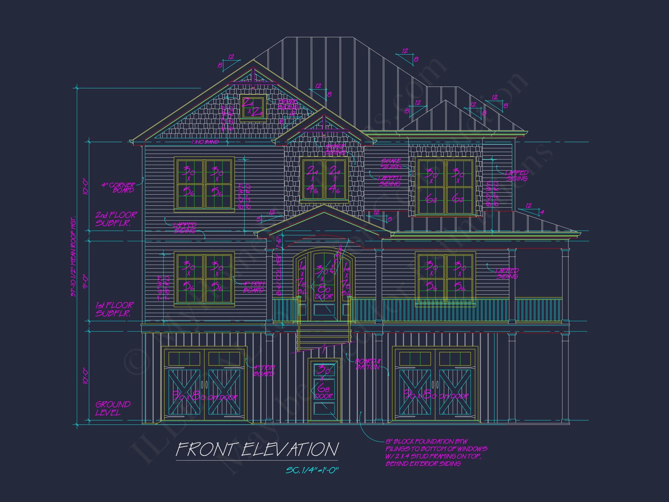 19-1461 HOUSE PLAN - Modern Coastal House Plan with 3 Floors & CAD Designs 5 Modern Coastal house Plan with 3 Floors & CAD Designs