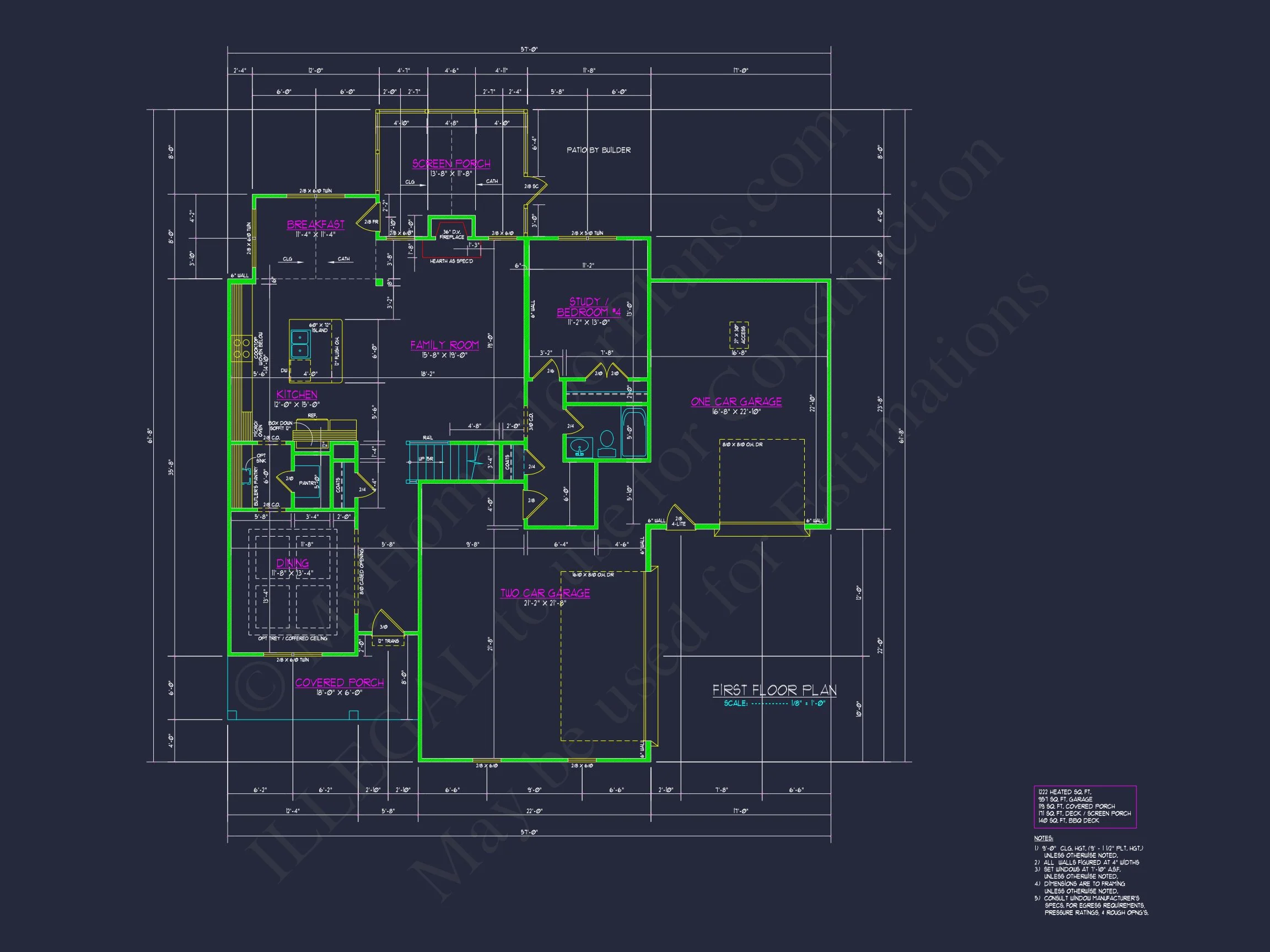 Modern Craftsman house Plan: 2-Story Floor Plan with CAD Designs
