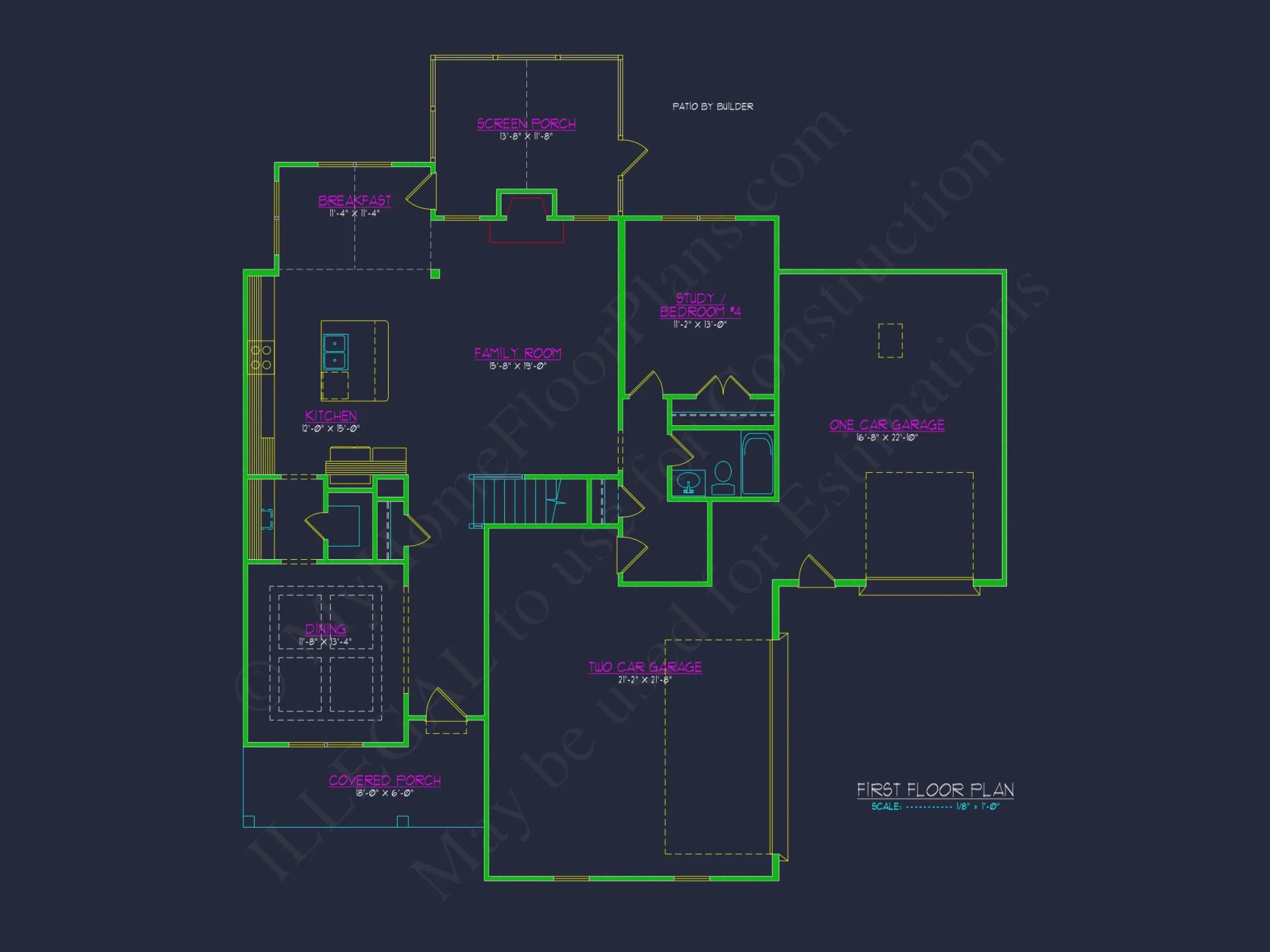 Modern Craftsman house Plan: 2-Story Floor Plan with CAD Designs