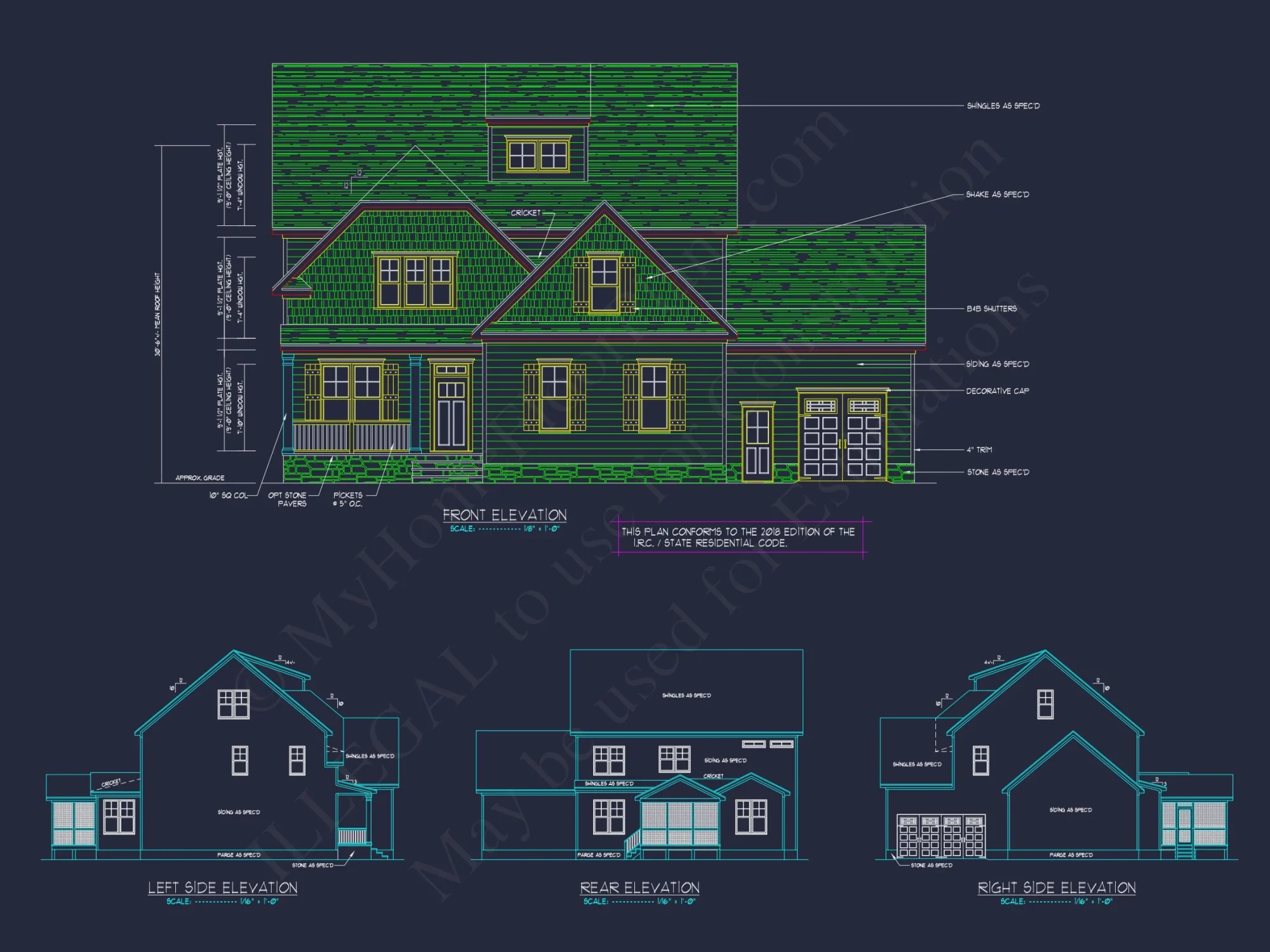 Modern Craftsman house Plan: 2-Story Floor Plan with CAD Designs