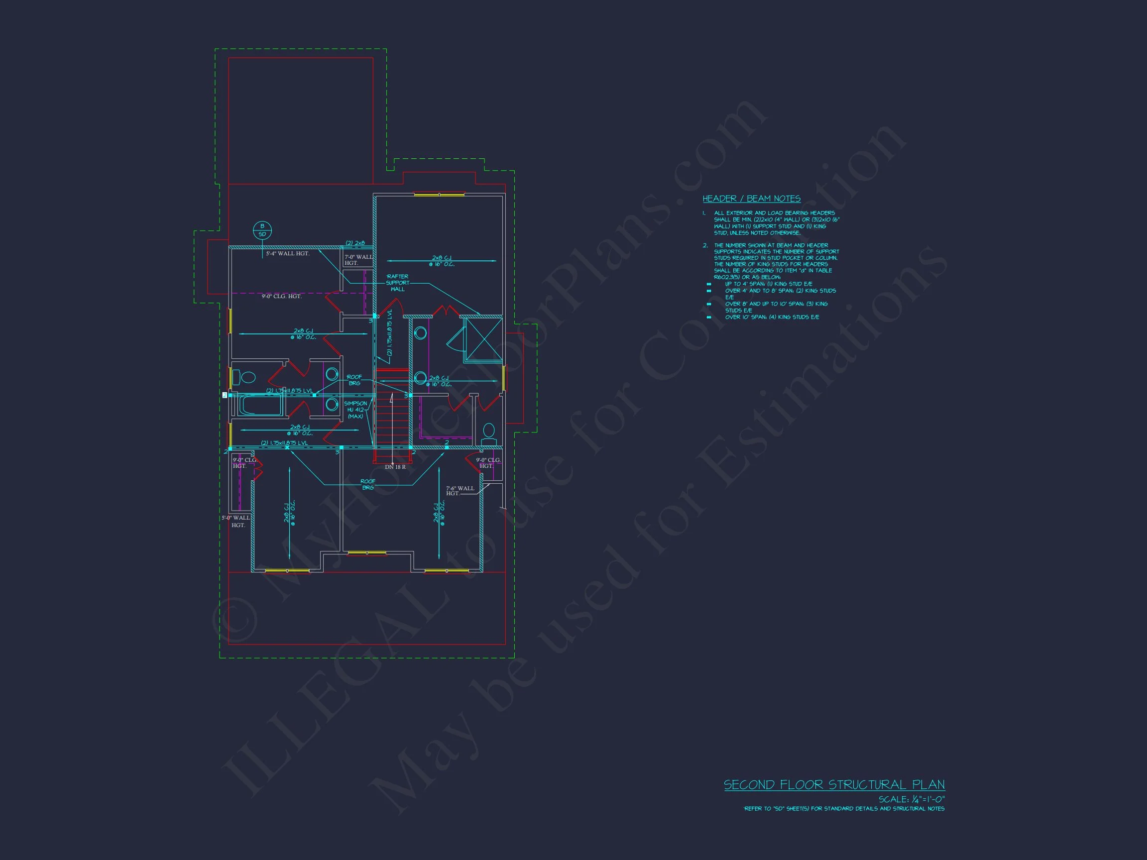 19-1442 HOUSE PLAN - Custom Coastal Craftsman House Plan with Detailed CAD Designs 9 Custom Coastal Craftsman house Plan with Detailed CAD Designs