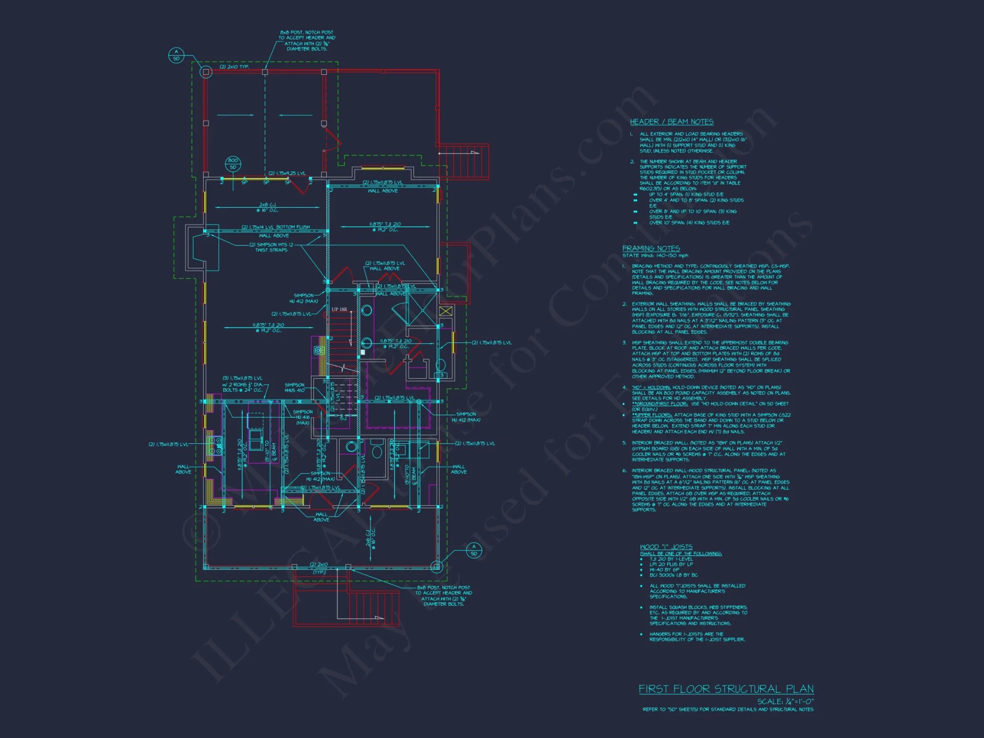 Custom Coastal Craftsman house Plan with Detailed CAD Designs