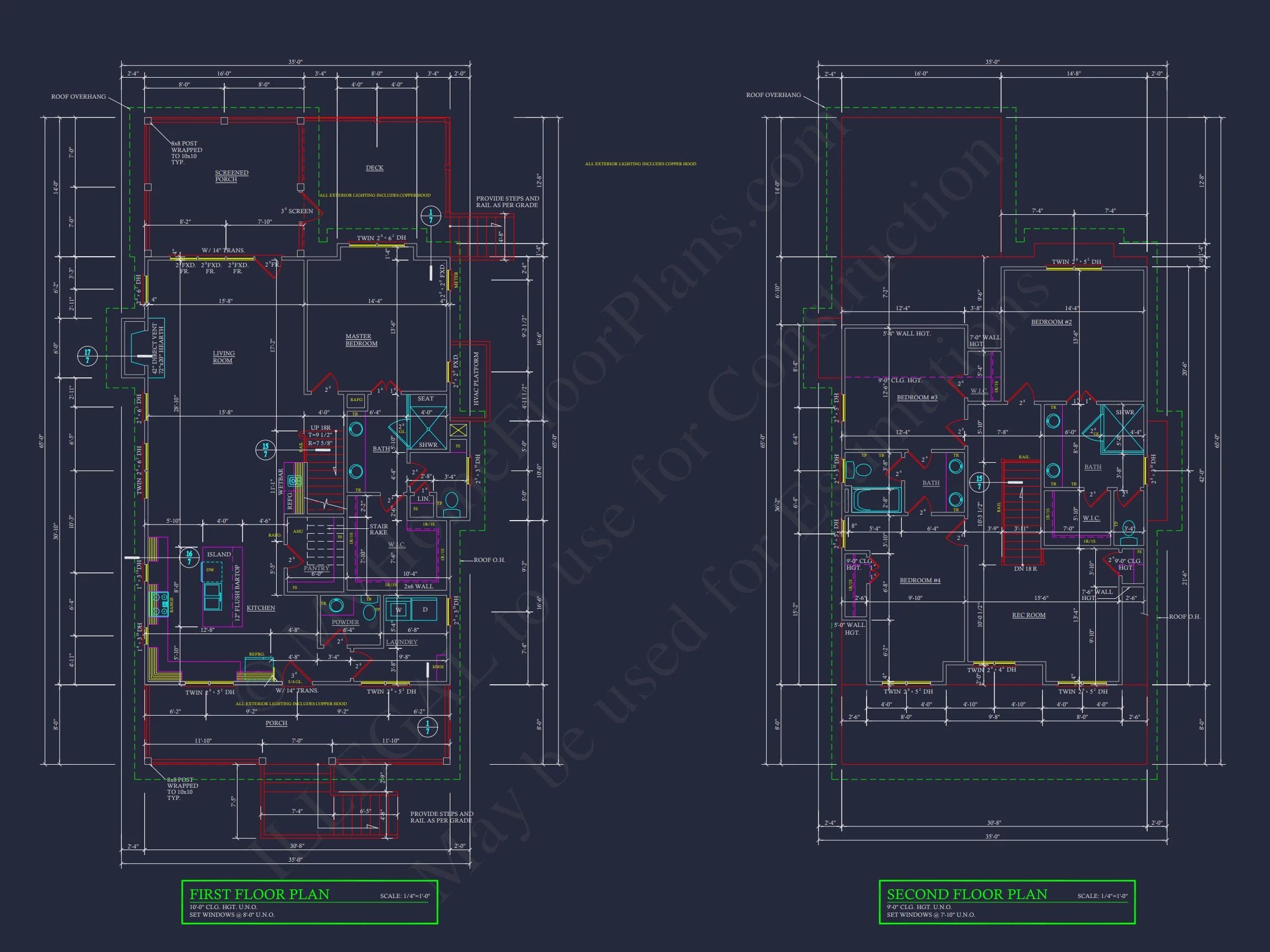 19-1442 HOUSE PLAN - Custom Coastal Craftsman House Plan with Detailed CAD Designs 6 Custom Coastal Craftsman house Plan with Detailed CAD Designs