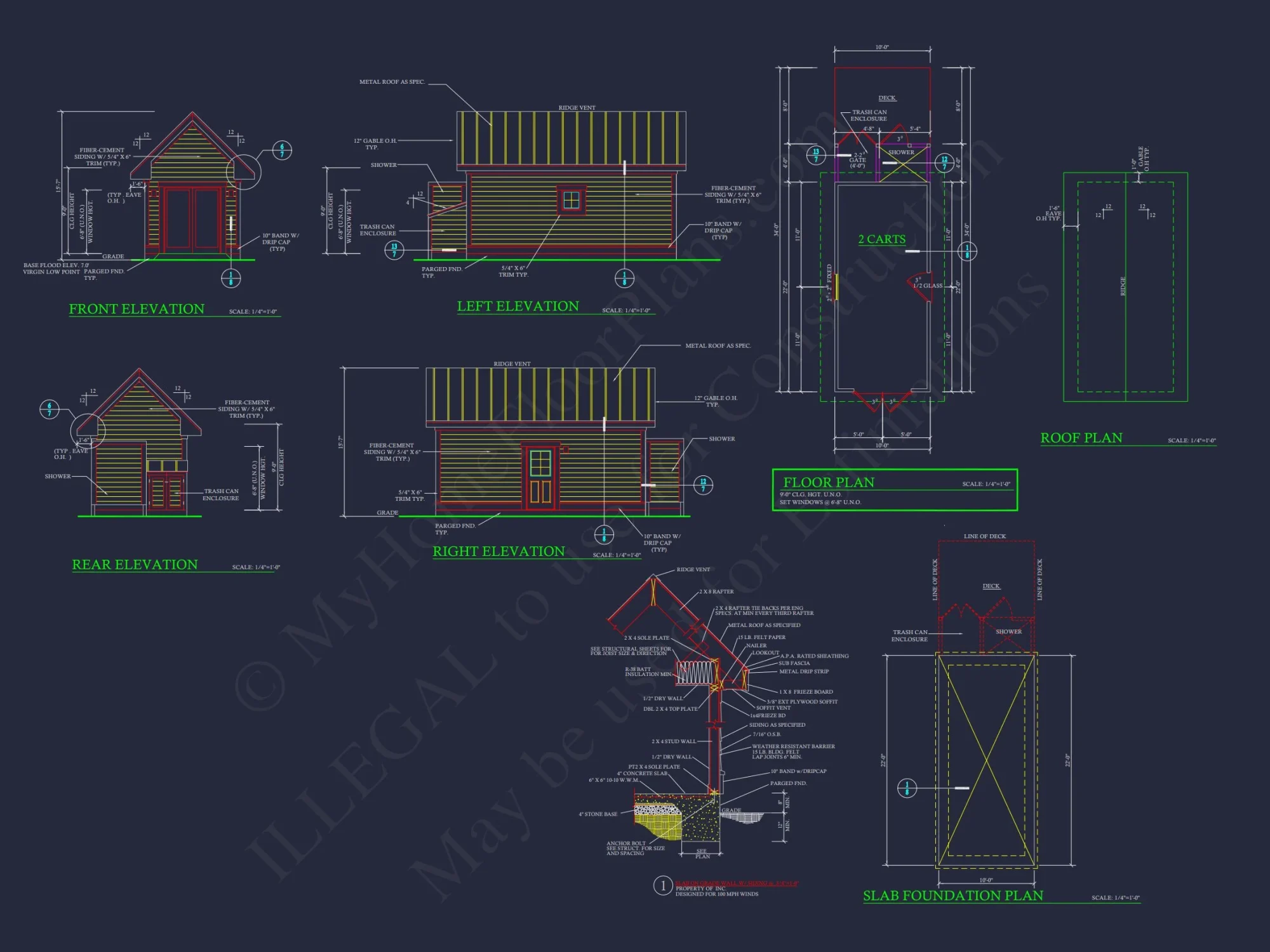 Modern Craftsman house Plan with 2 Floors and Detached Garage