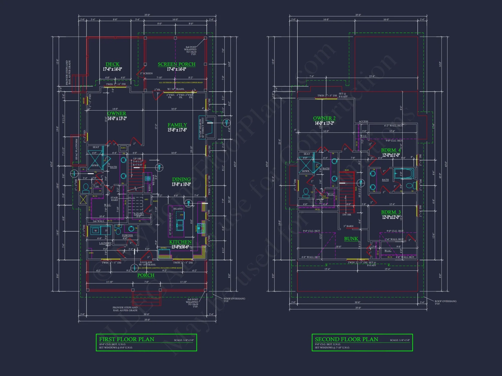 Modern Craftsman house Plan with 2 Floors and Detached Garage