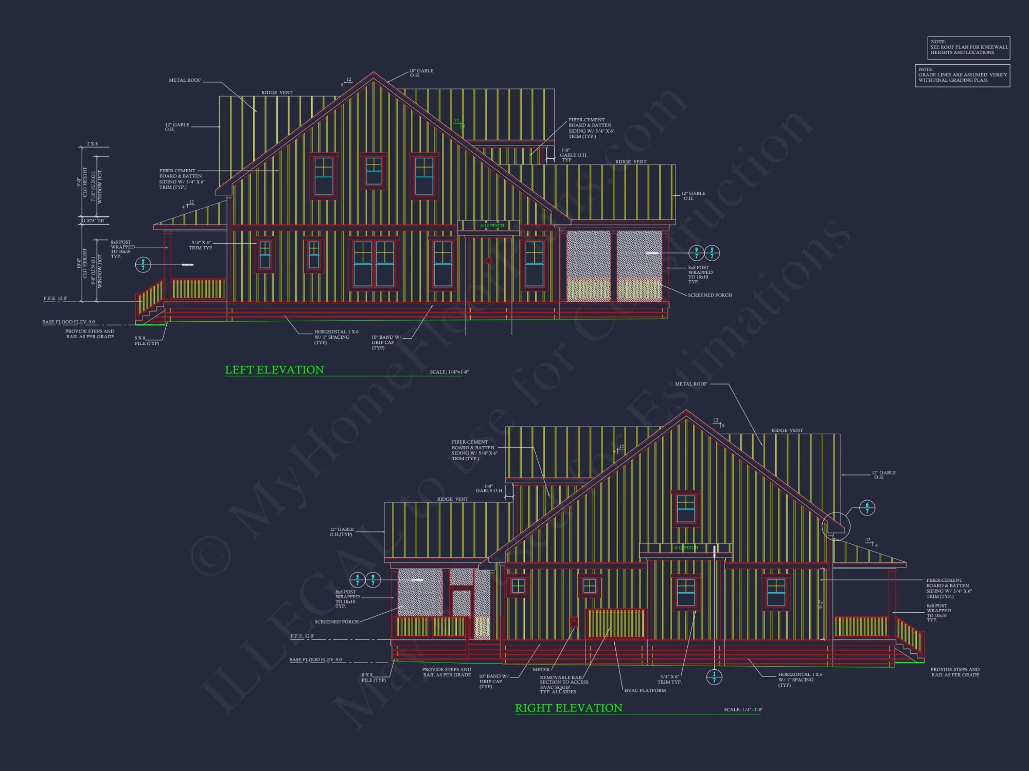 Modern Craftsman house Plan with 2 Floors and Detached Garage