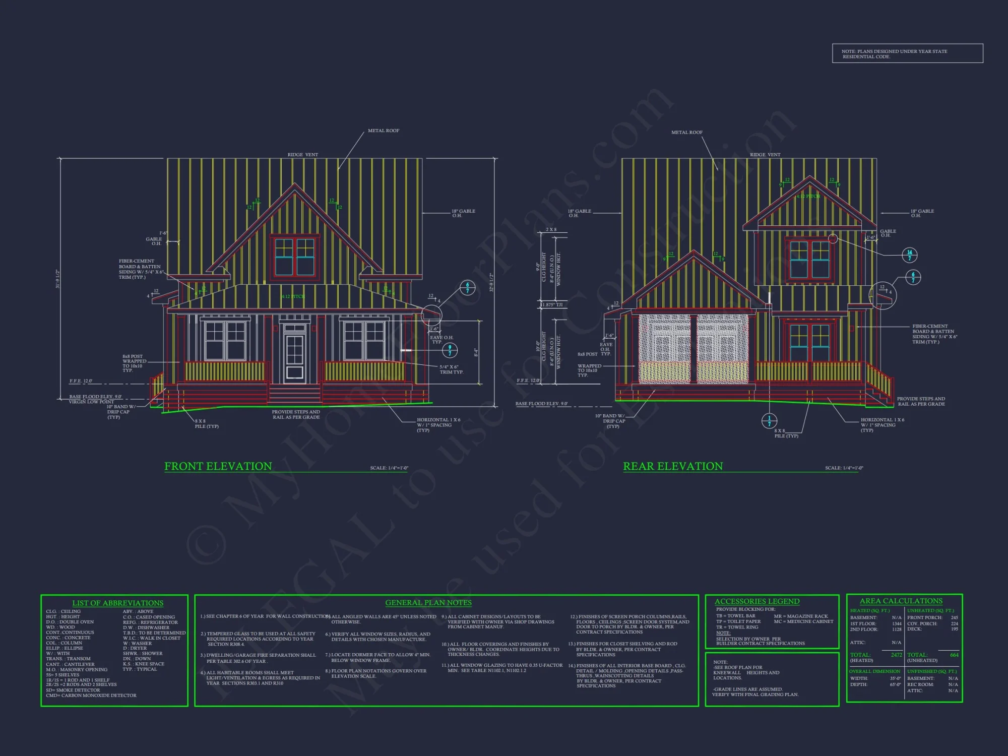 Modern Craftsman house Plan with 2 Floors and Detached Garage