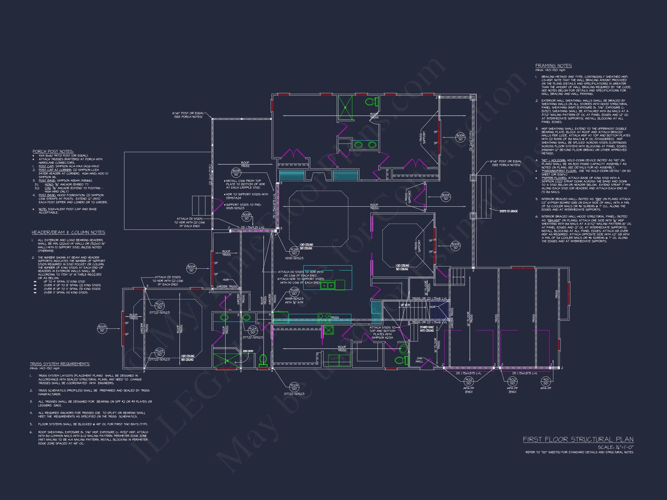 Modern house Plan with CAD Blueprints & Detailed Floor Designs