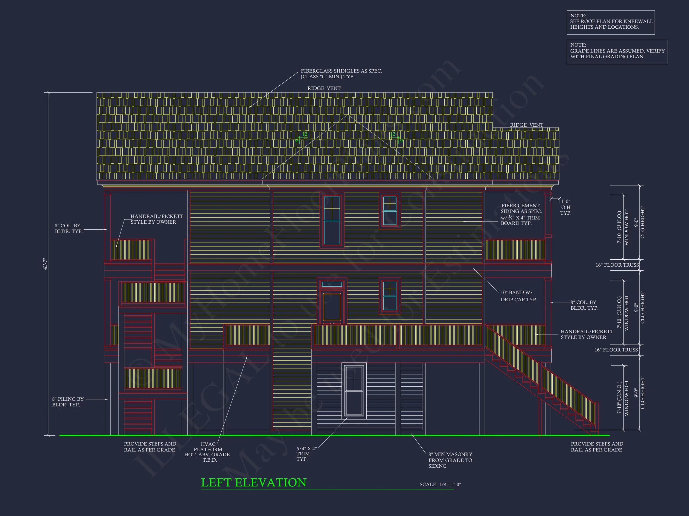 19-1313 HOUSE PLAN - Modern Coastal Craftsman House Design with Detailed CAD Floor Plans 4 Modern Coastal Craftsman house Design with Detailed CAD Floor Plans