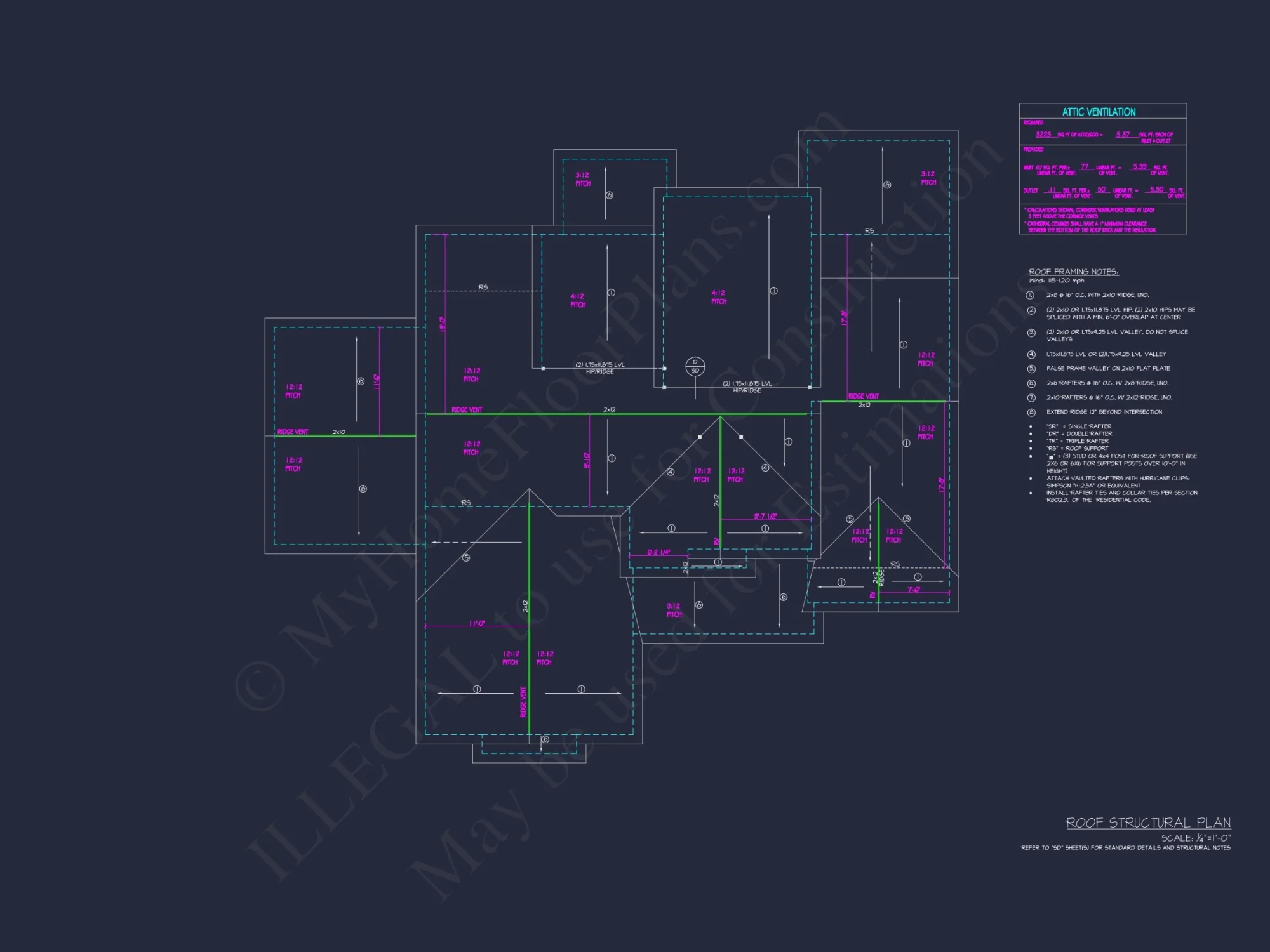 Modern Craftsman house Plan with 2 Floors, CAD Blueprints