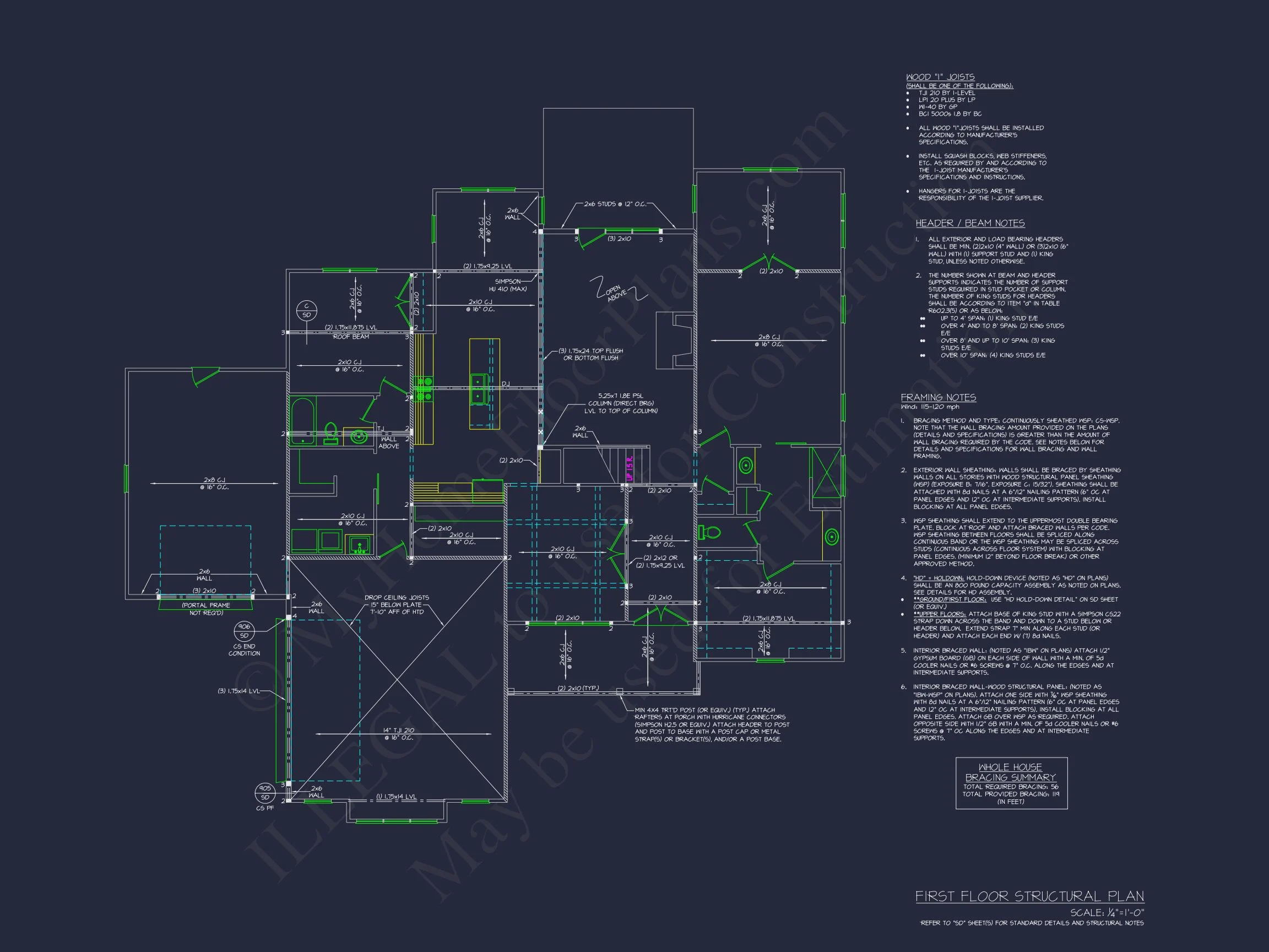 19-1240 HOUSE PLAN - Modern Craftsman House Plan with 2 Floors, CAD Blueprints 9 Modern Craftsman house Plan with 2 Floors, CAD Blueprints