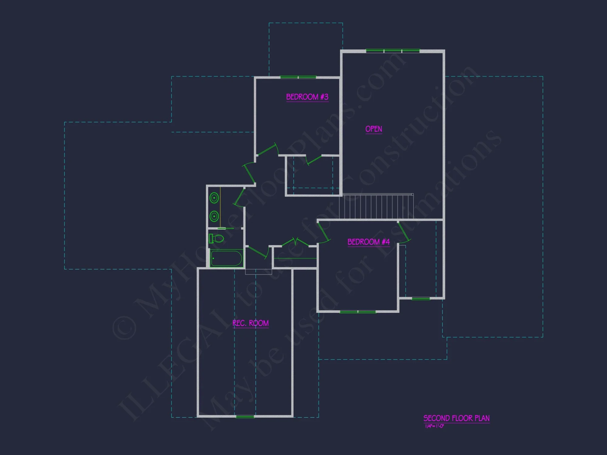 Modern Craftsman house Plan with 2 Floors, CAD Blueprints