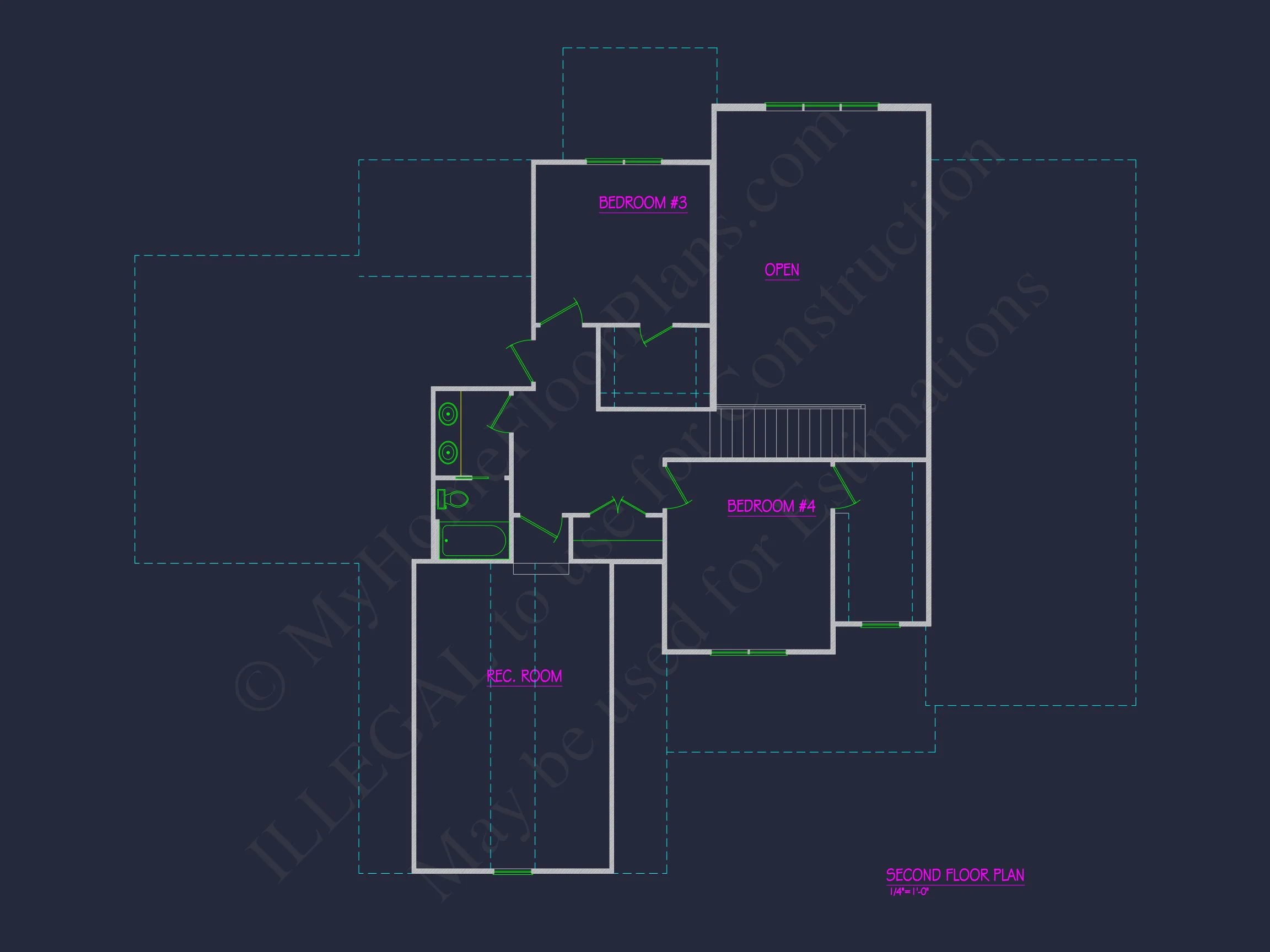 19-1240 HOUSE PLAN - Modern Craftsman House Plan with 2 Floors, CAD Blueprints 5 Modern Craftsman house Plan with 2 Floors, CAD Blueprints